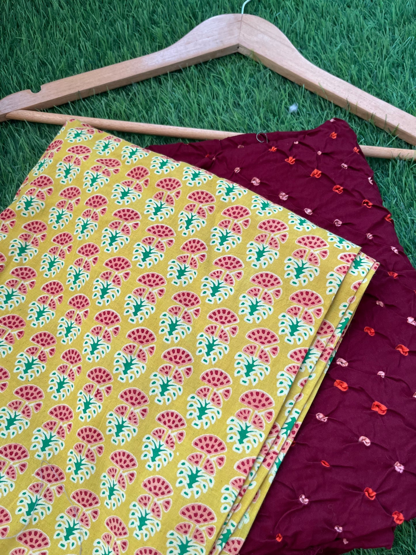 Cotton bandhani and print kurta Bottom