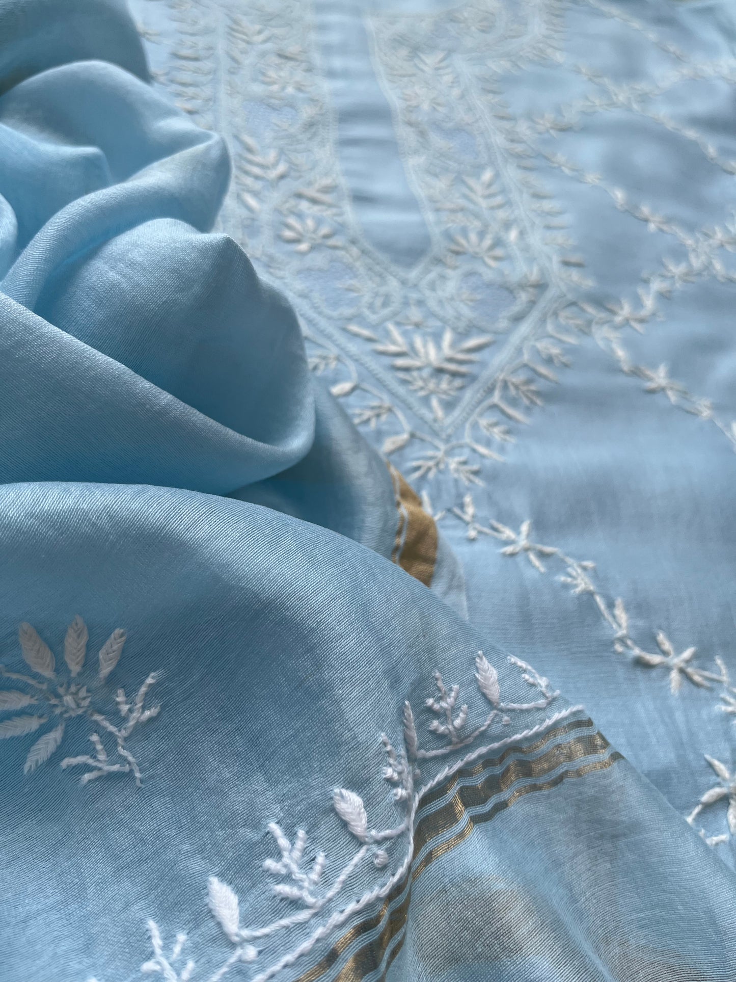 Chanderi Chikankari Kurta Dupatta