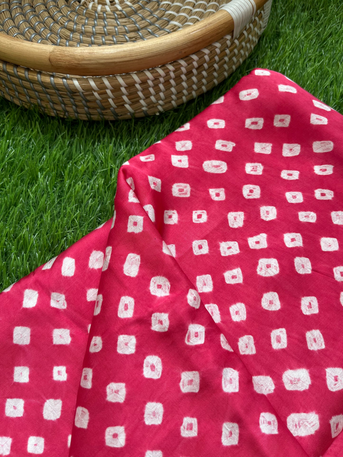 Modal Silk bandhani fabric