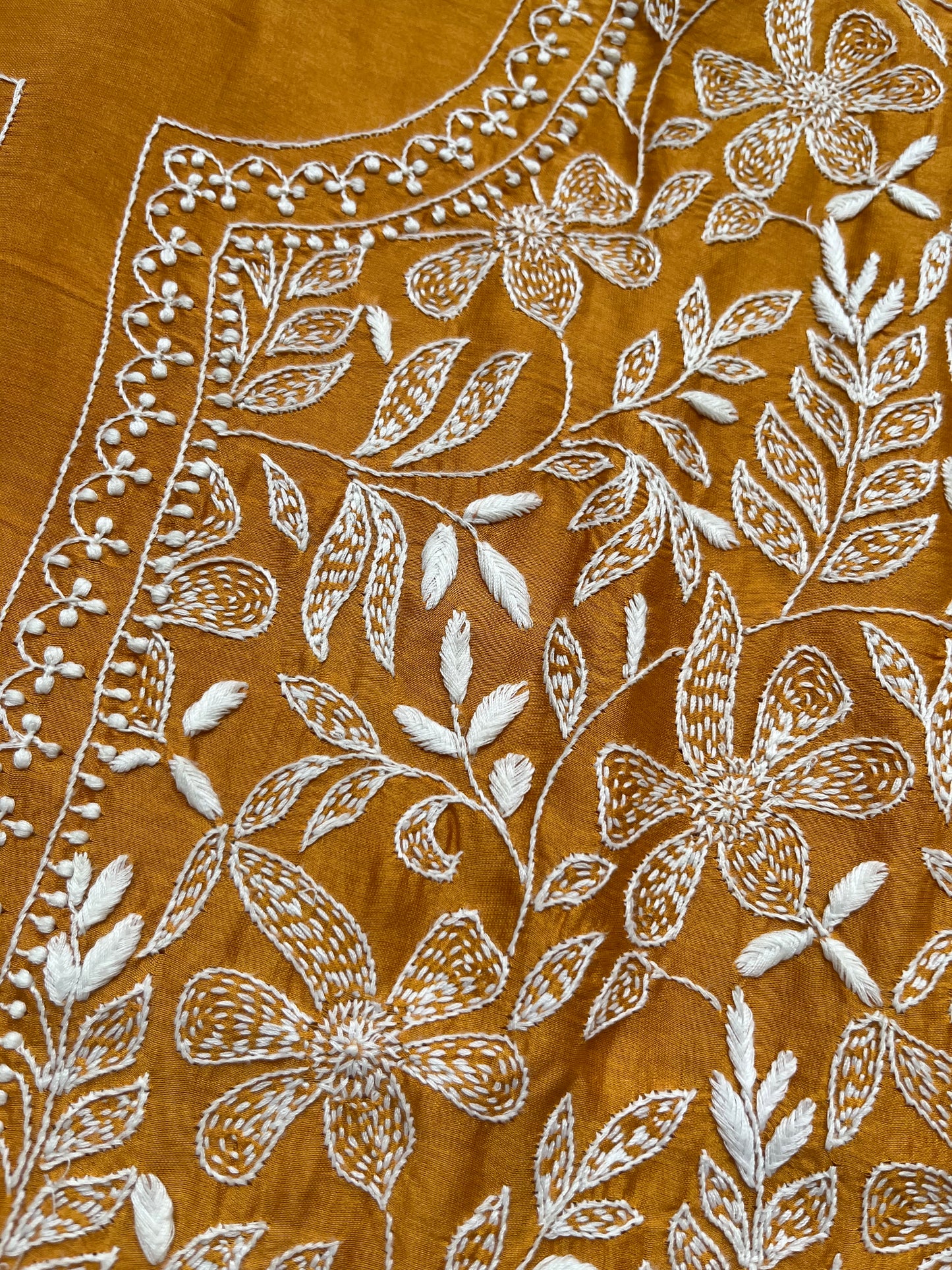 Chanderi chikankari kurta
