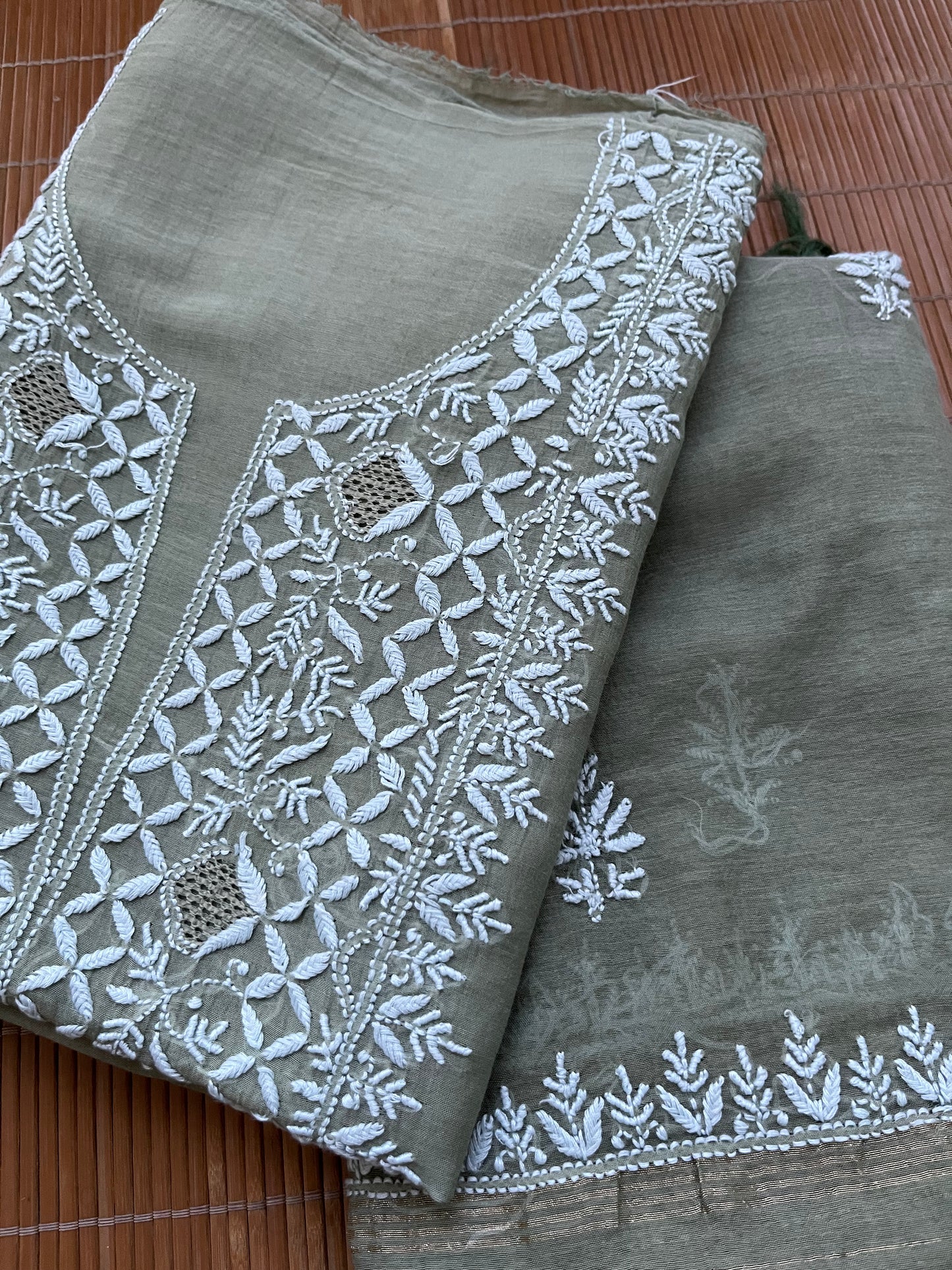 Chanderi Chikankari Kurta Dupatta