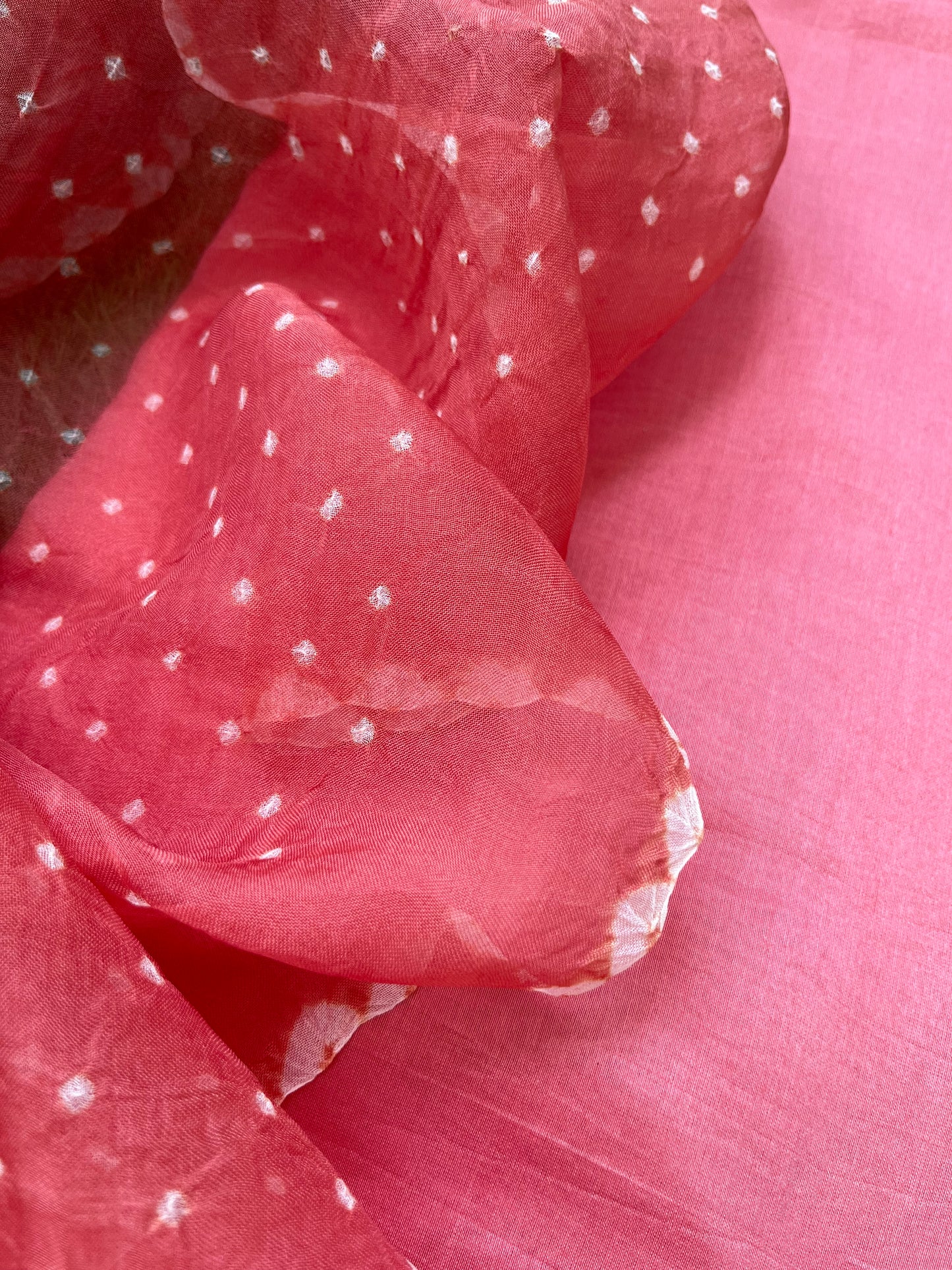 त्योहार् -organza Silk bandhani dupatta chanderi fabric
