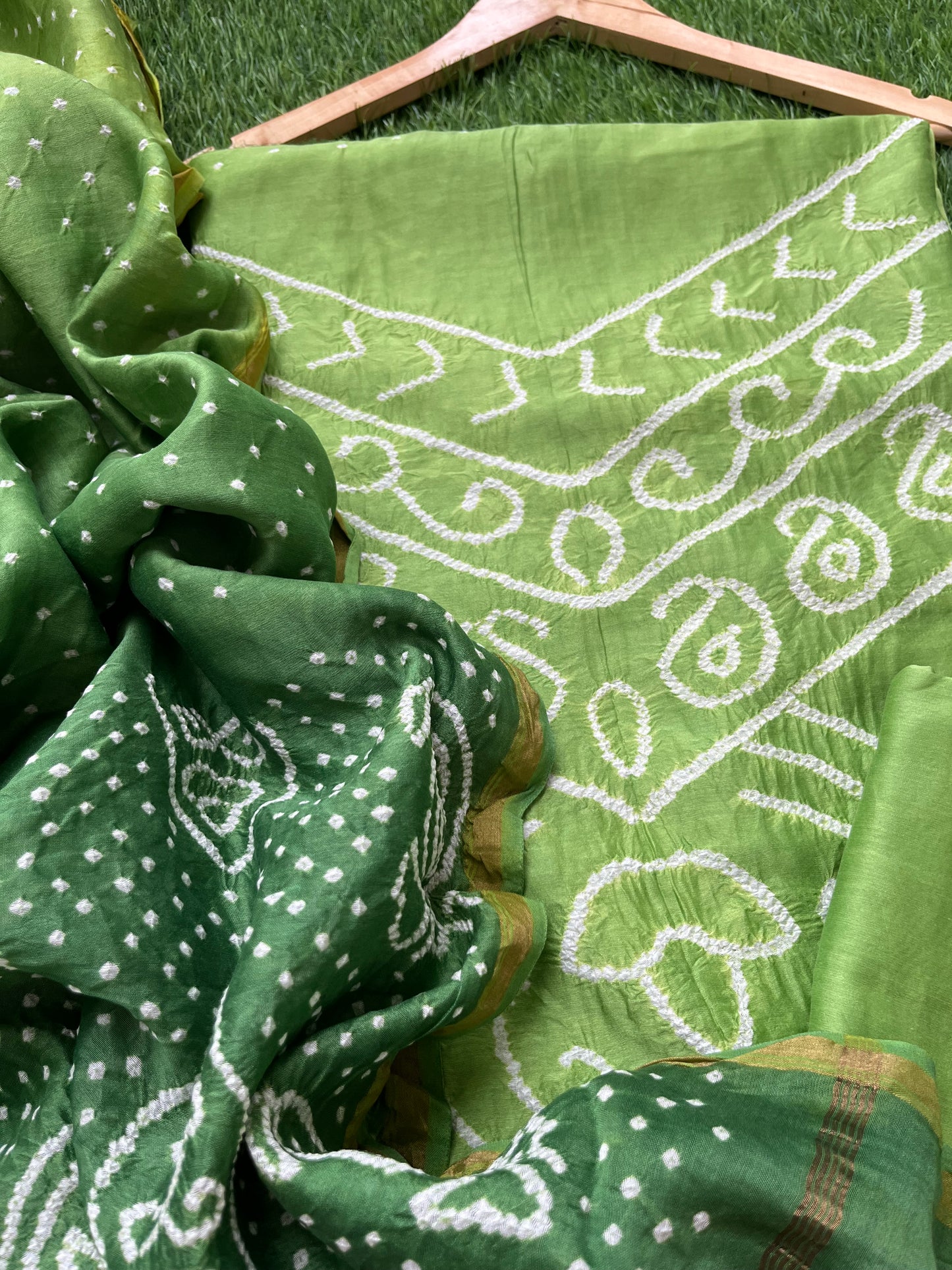Chanderi Bandhani kurta dupatta