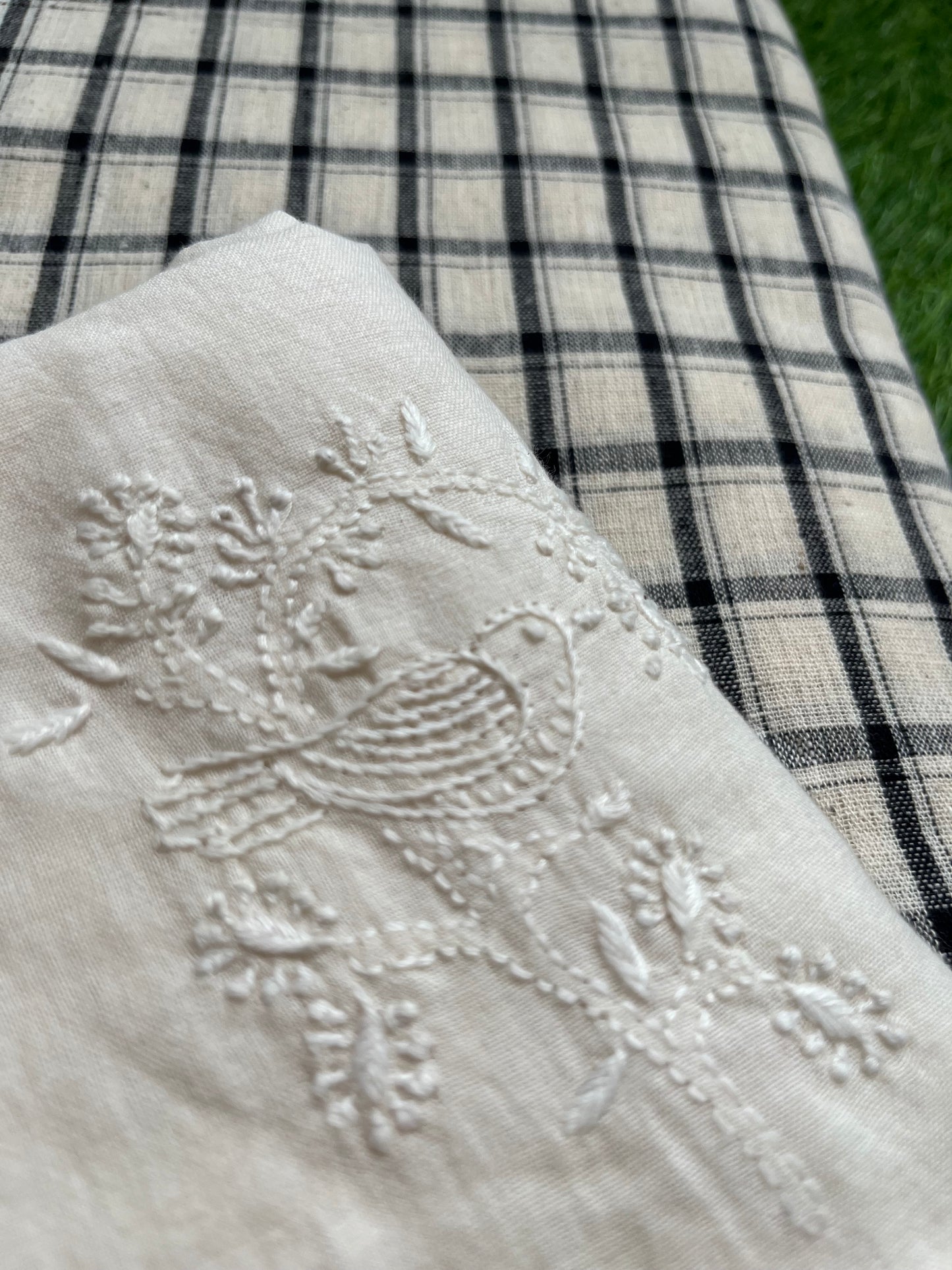 Handwoven organic kala Cotton kurta dupatta