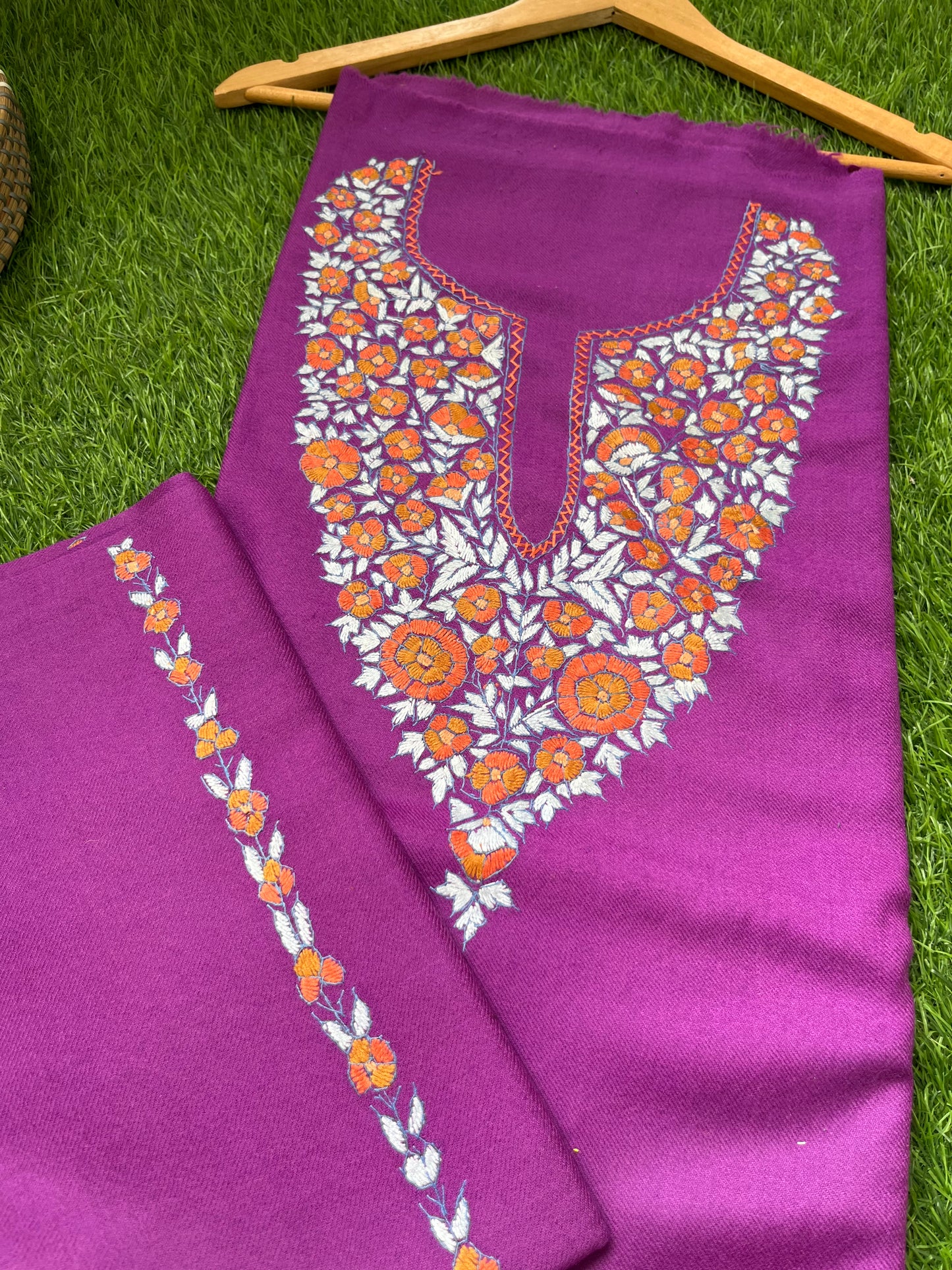 Woollen hand embroidered suit