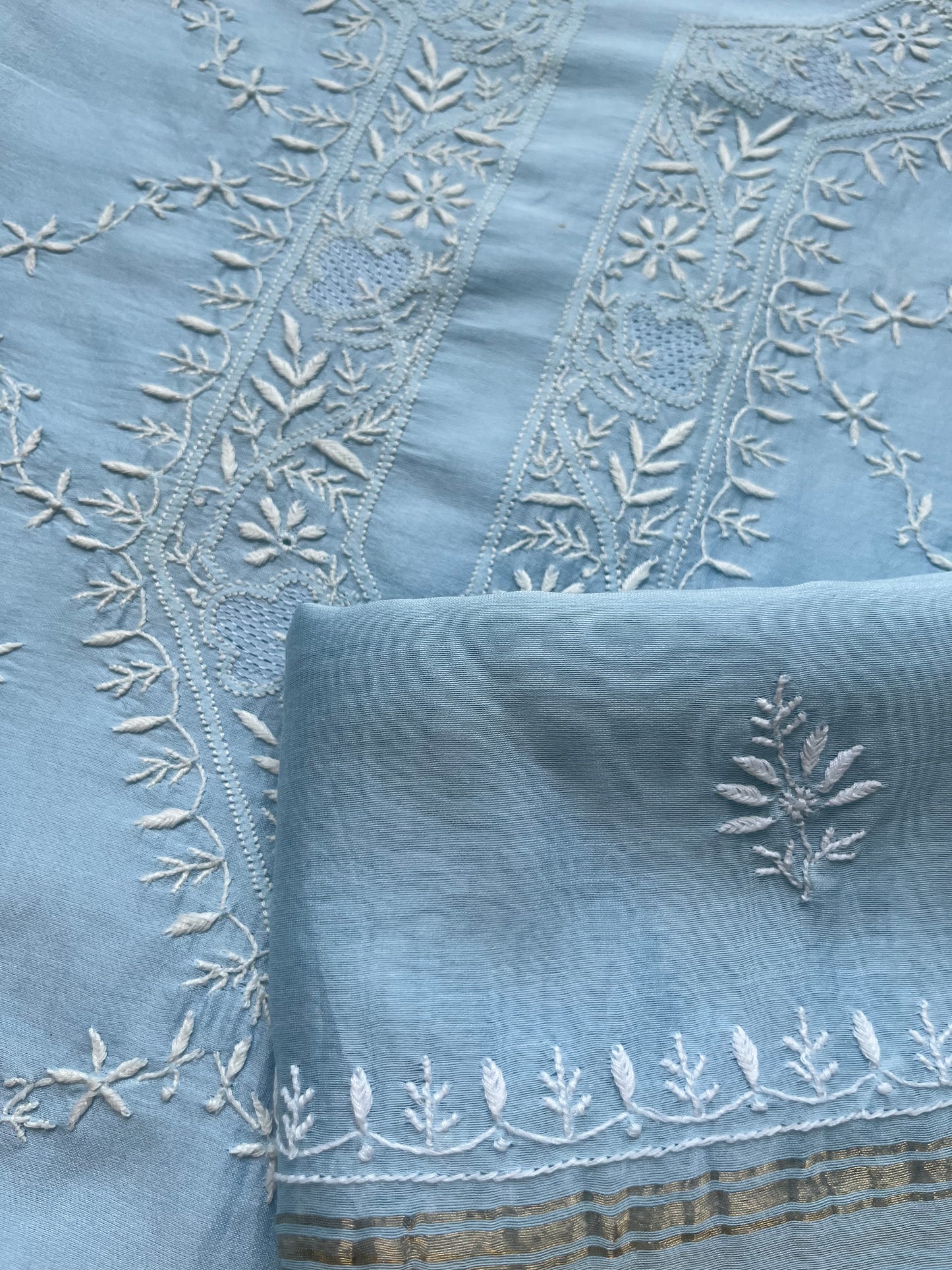 Chanderi Chikankari Kurta Dupatta