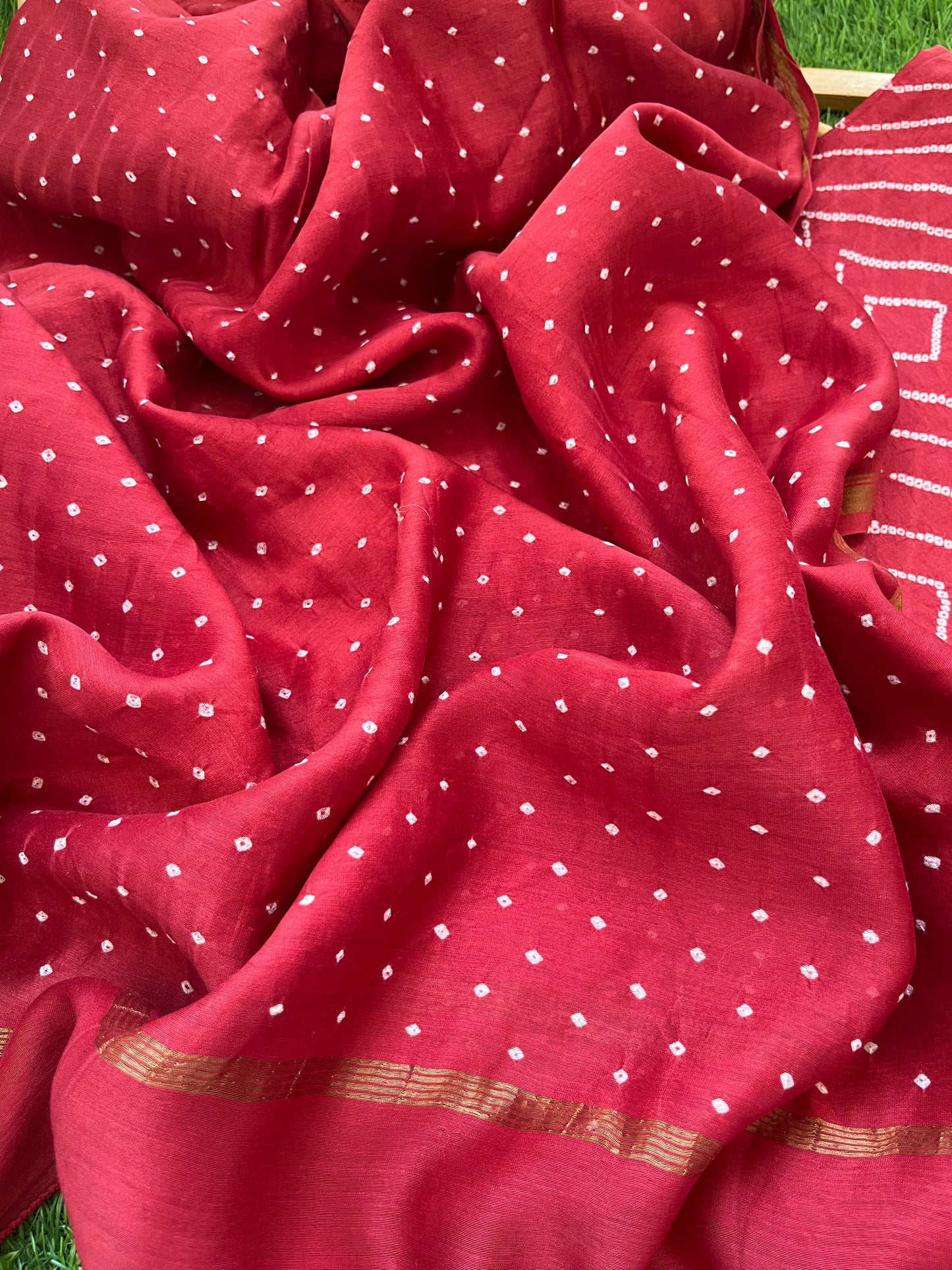 Bandhani kurta bottom dupatta