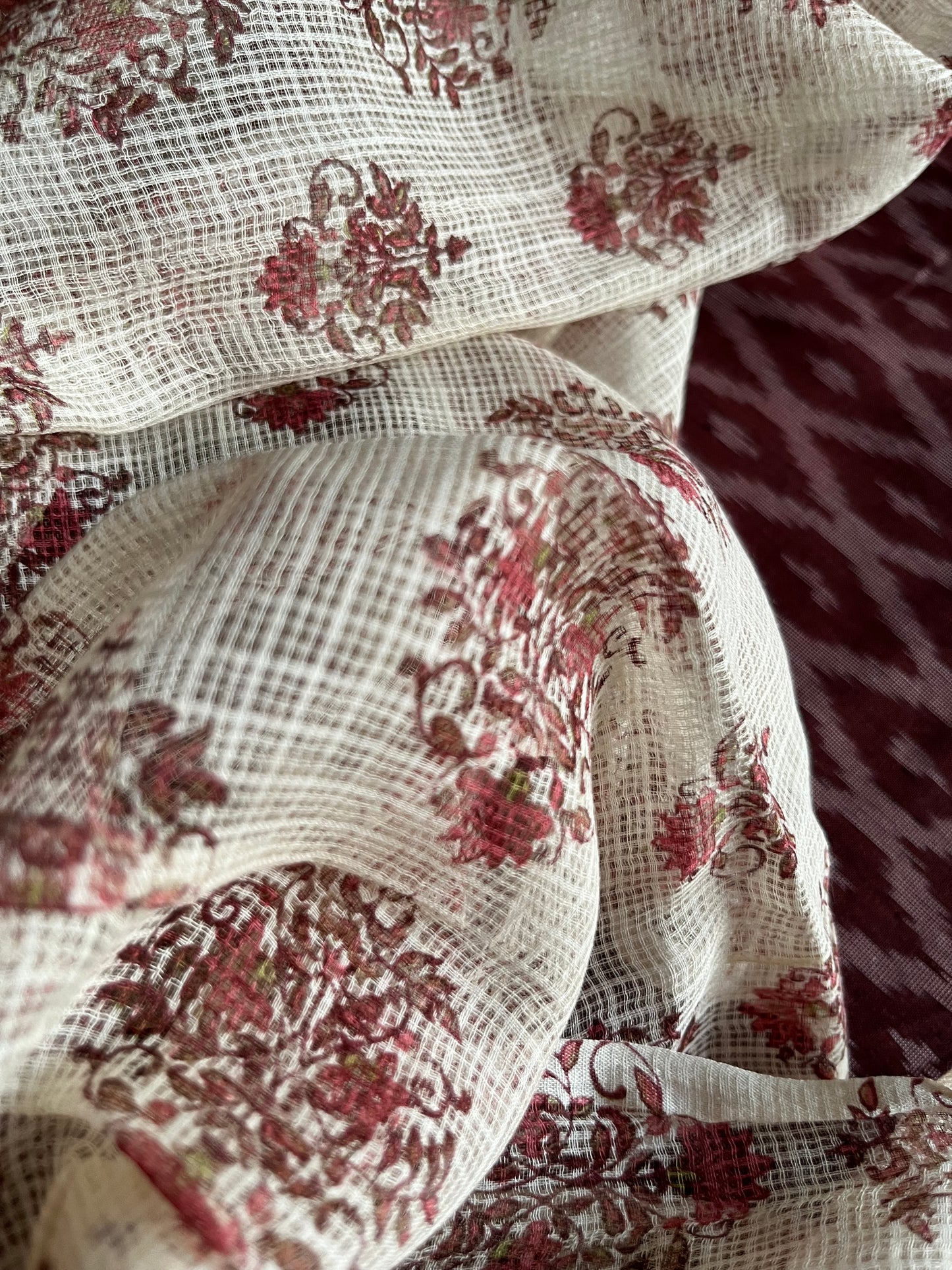 Cotton mercerised ikkat kurta bottom Kota Doria dupatta