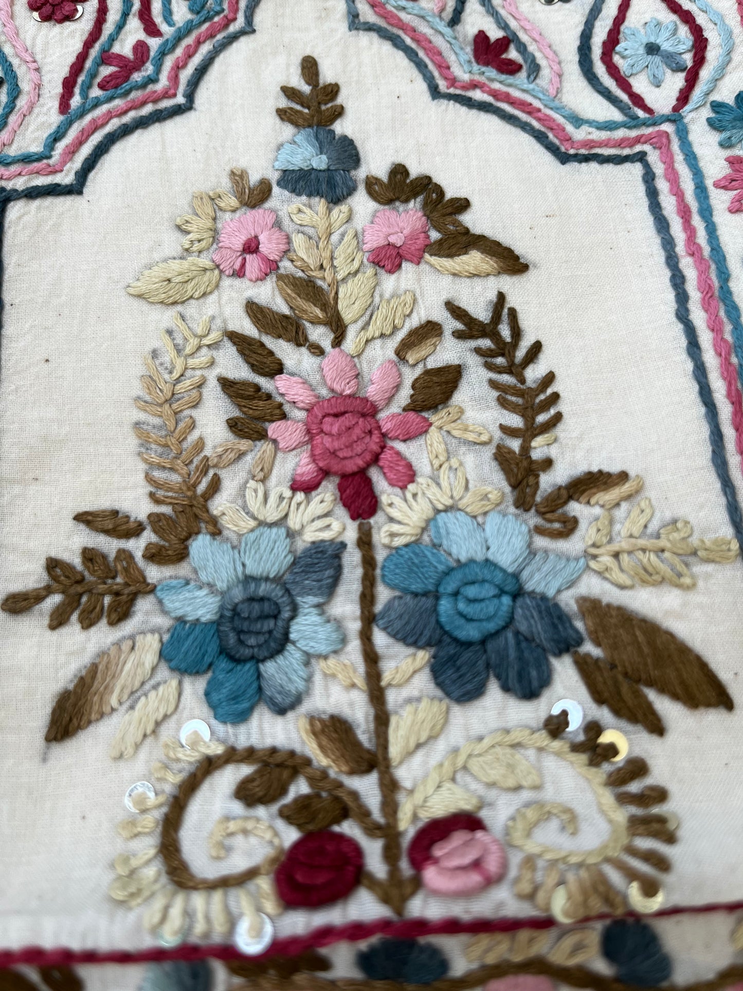 Handwoven Cotton knot work embroidered kurta dupatta and plain bottom fabric