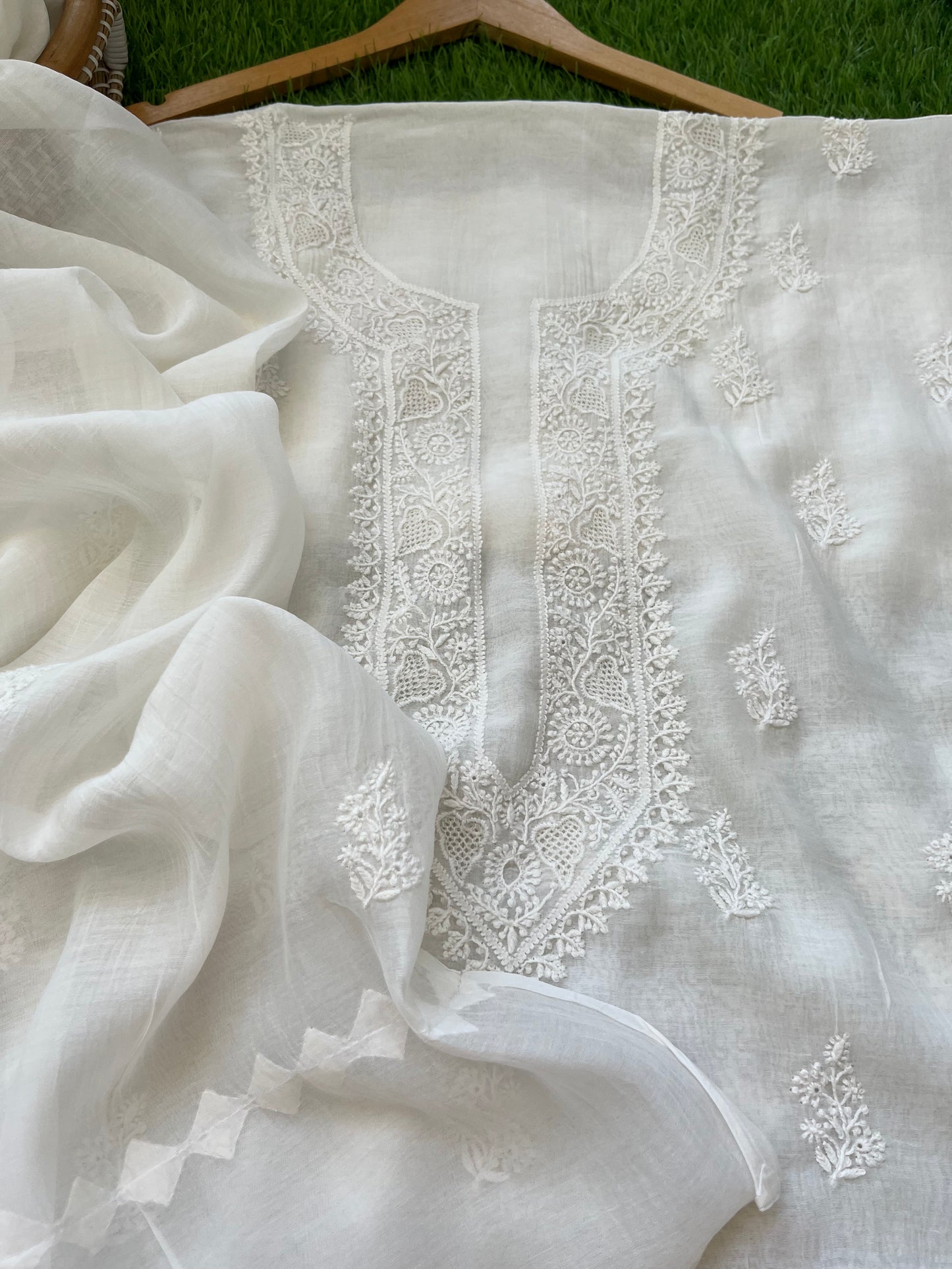 Chanderi Chikankari Kurta Dupatta