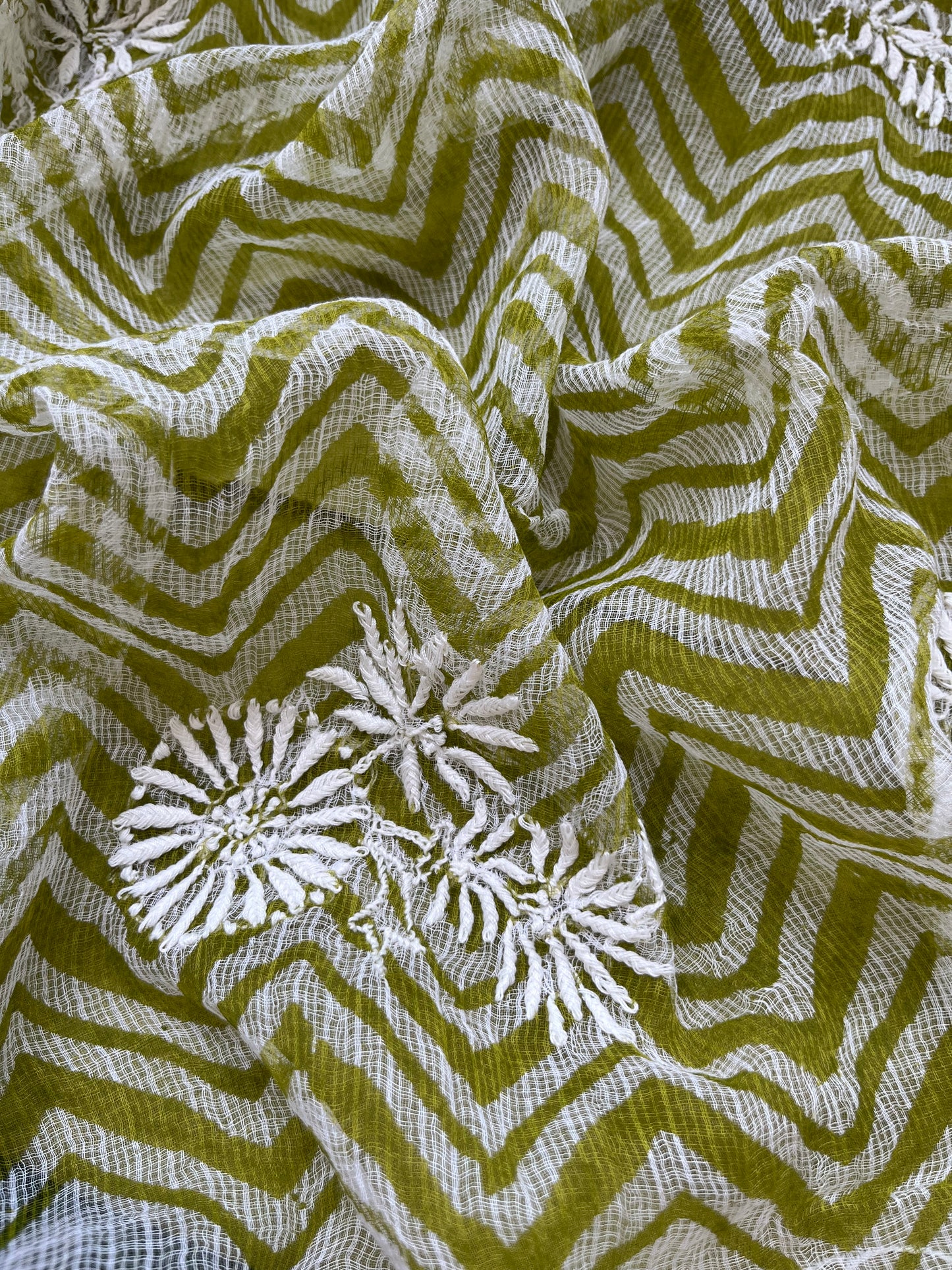Kala cotton chikan kurta kota dupatta