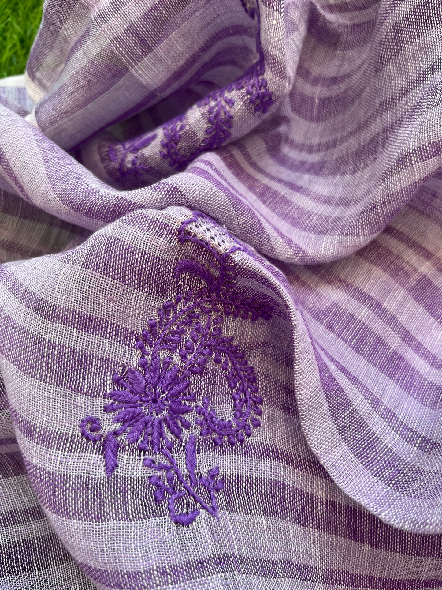 Cotton block print kurta bottom fabric chikan work dupatta