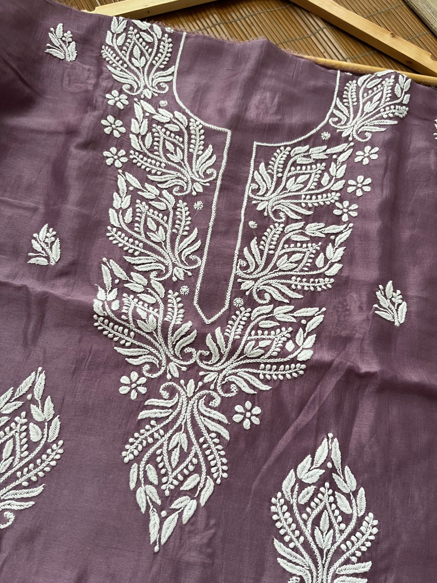 Chanderi chikankari kurta