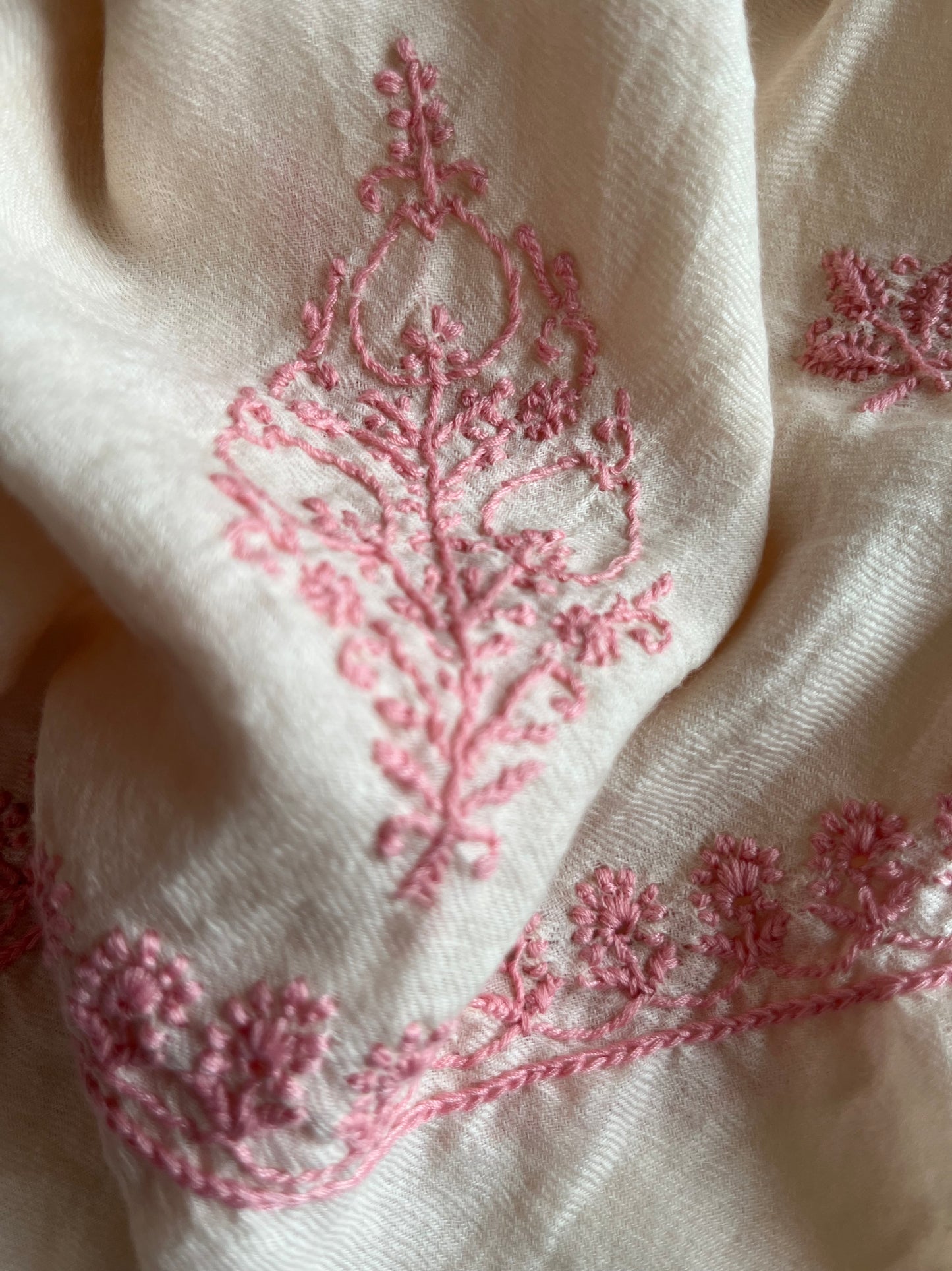 Pure wool chikankari shawl