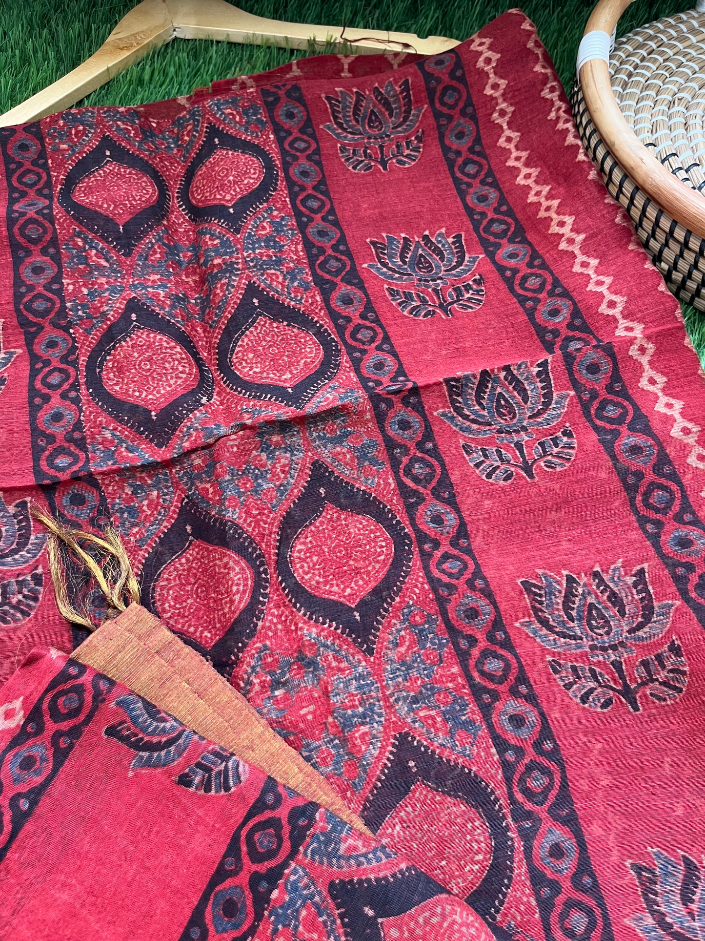 Linen Ajrakh Kurta and dupatta