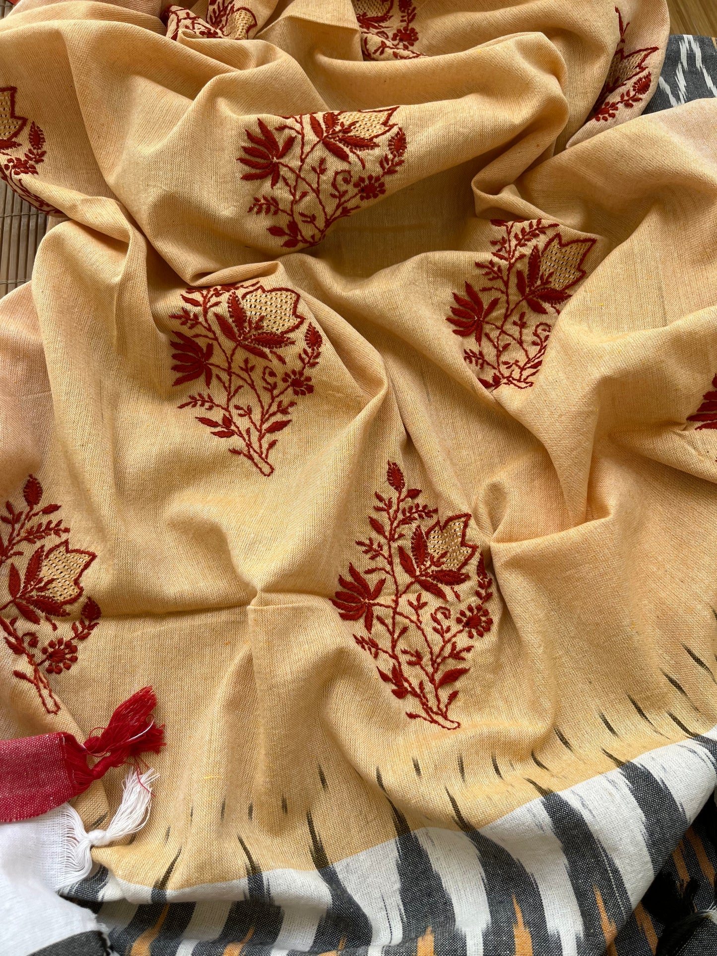 Cotton ikkat kurta chikankari Dupatta