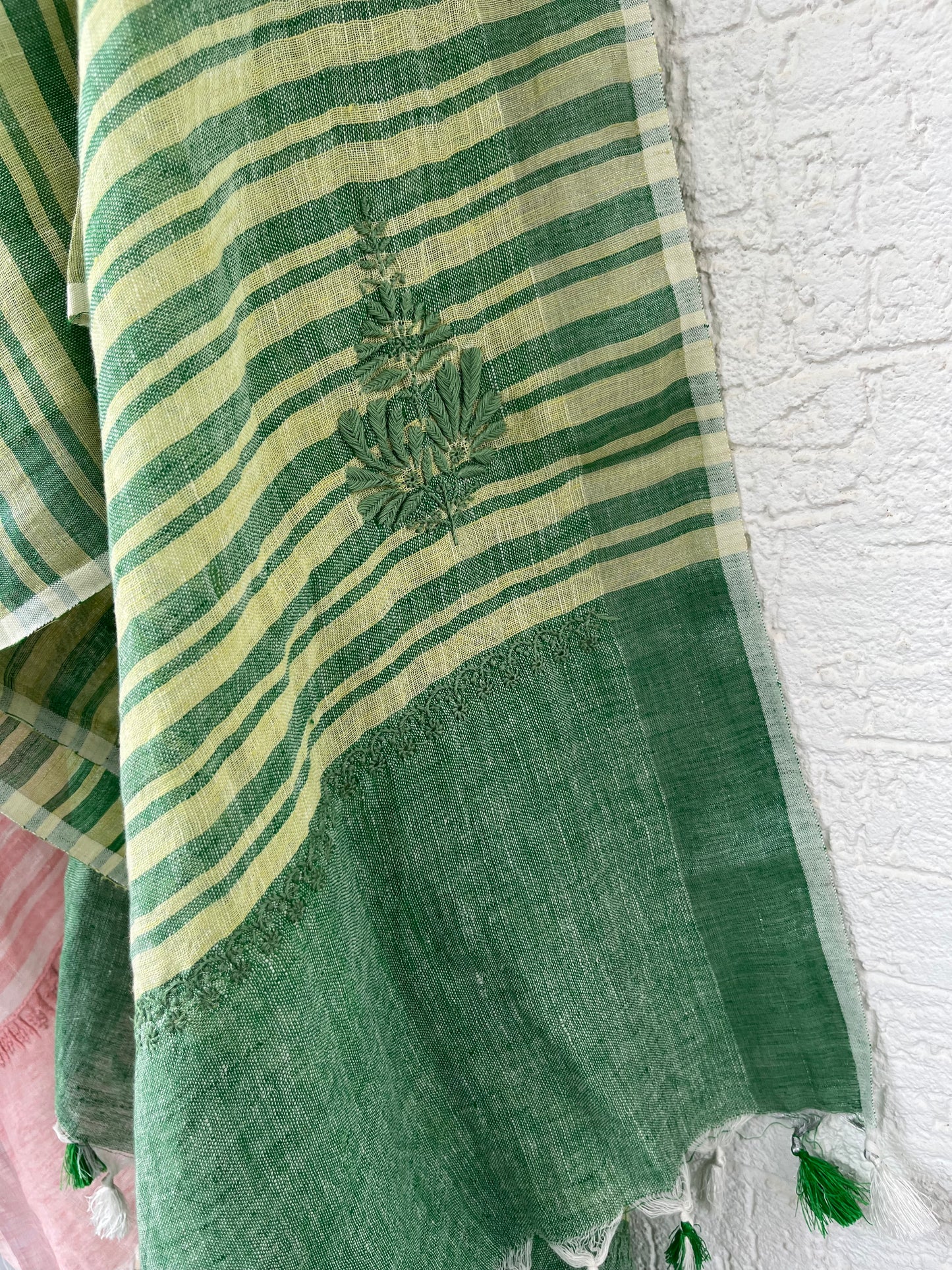 Linen chikankari Dupatta