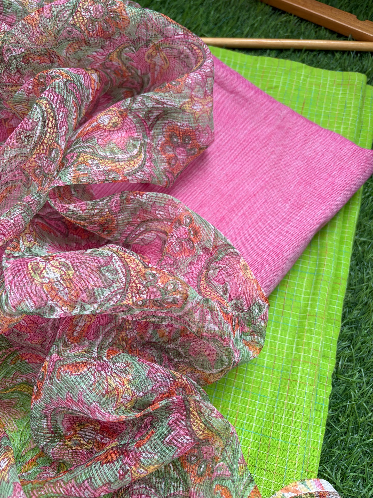 Mangalgiri kurta bottom fabric kota dupatta