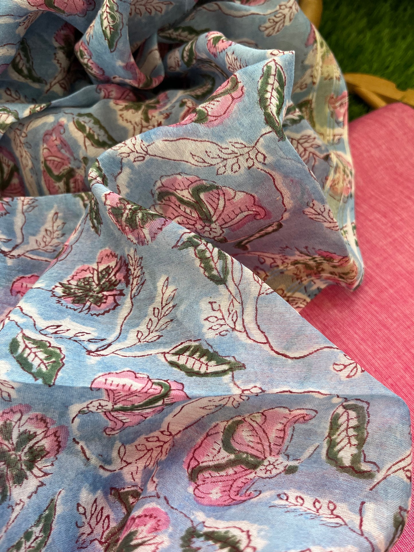 Cotton kurta bottom fabric chanderi dupatta