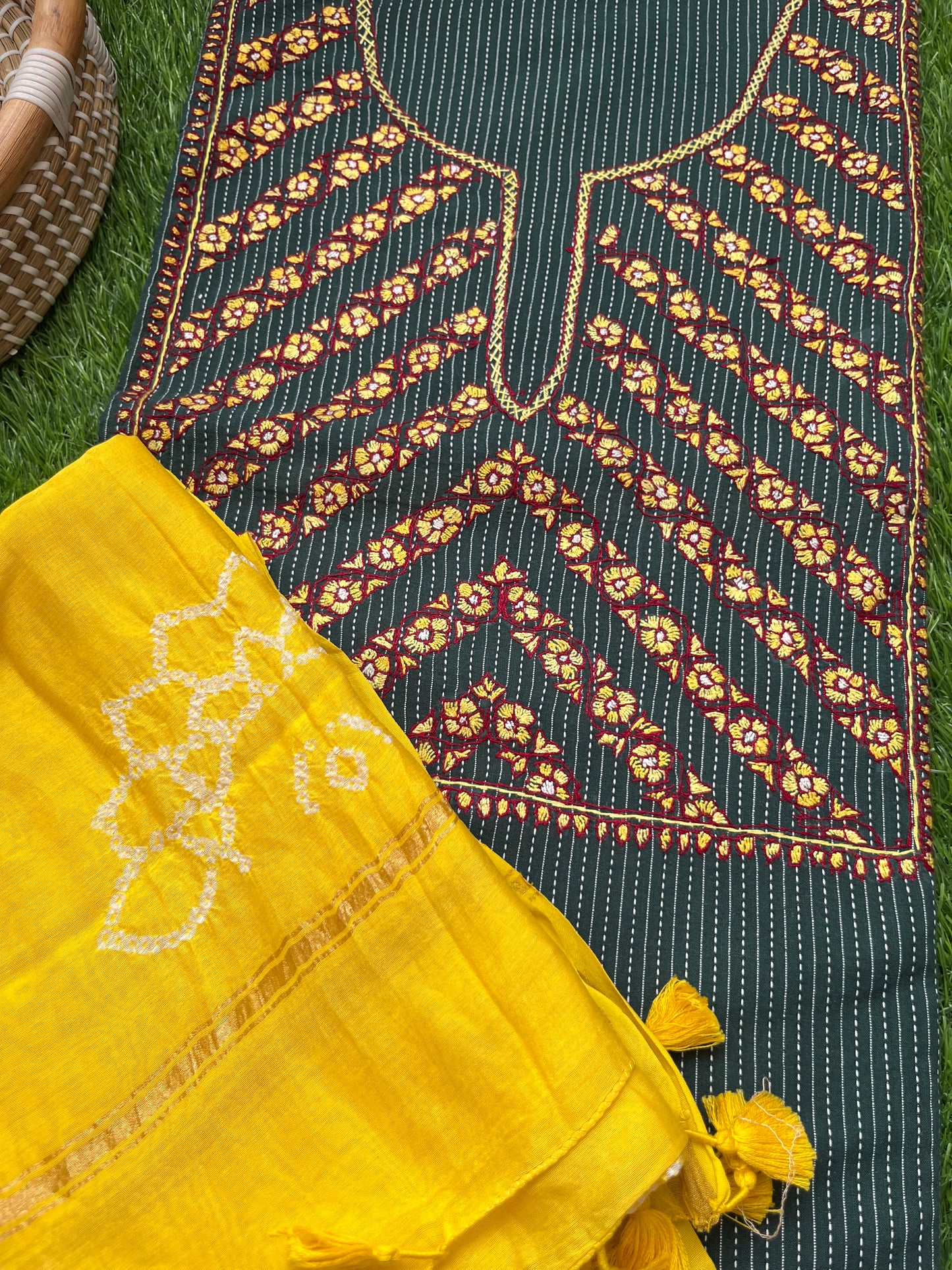 Cotton kashmiri work kurta