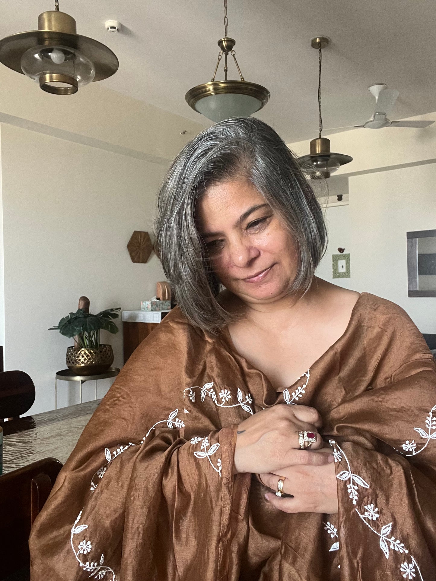 Chanderi chikan kurta and Dupatta