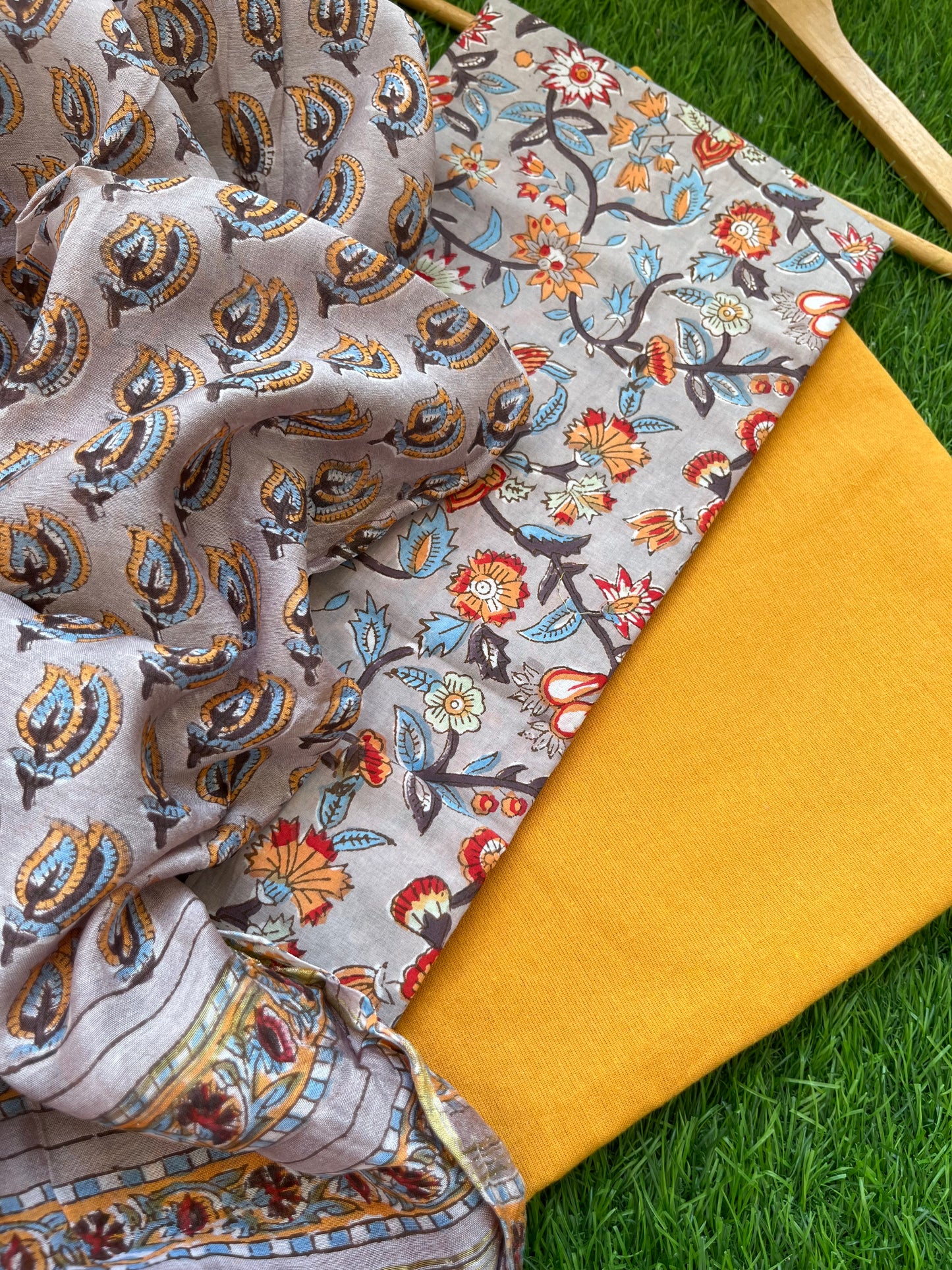 Cotton kurta bottom chanderi dupatta