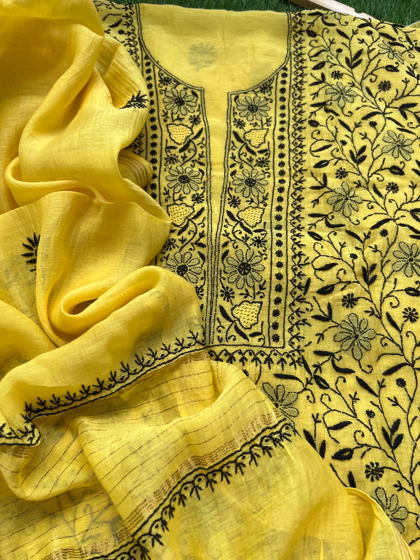 Chanderi Chikankari Kurta Dupatta