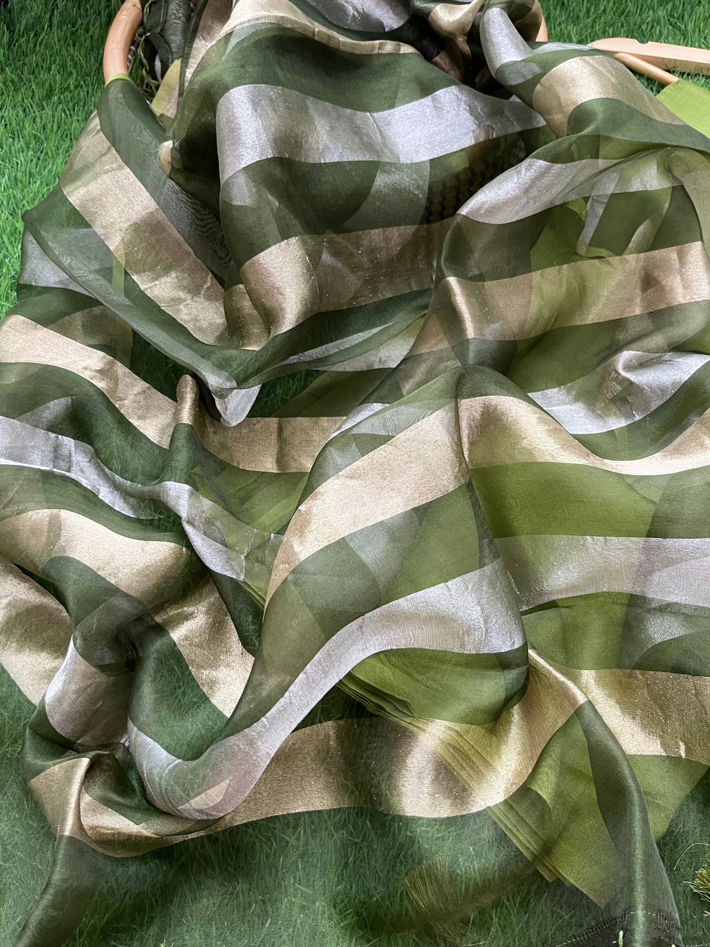 त्योहार् -Banarasi organza dupatta chanderi fabric