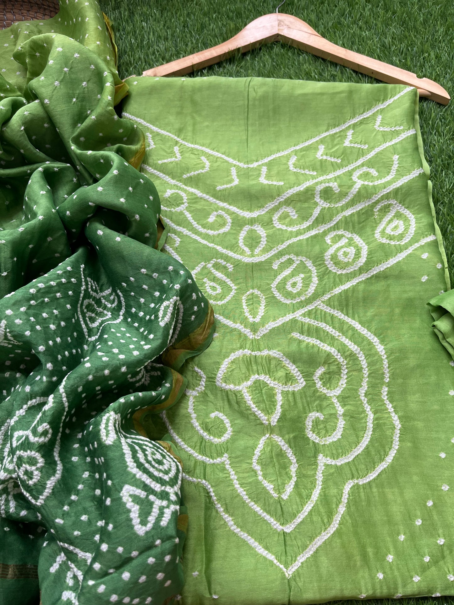 Chanderi Bandhani kurta dupatta