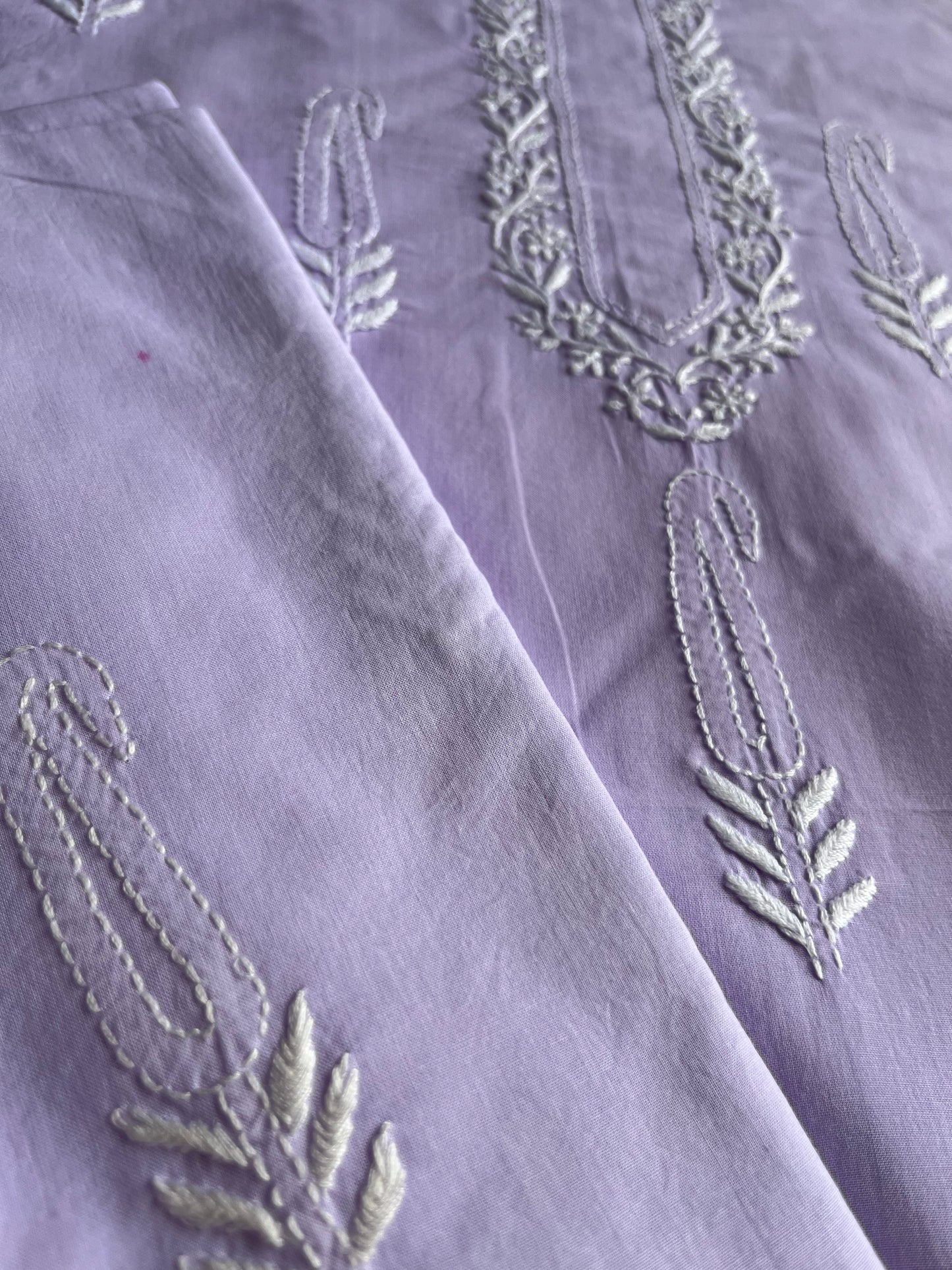 Cotton chikan kurta bottom