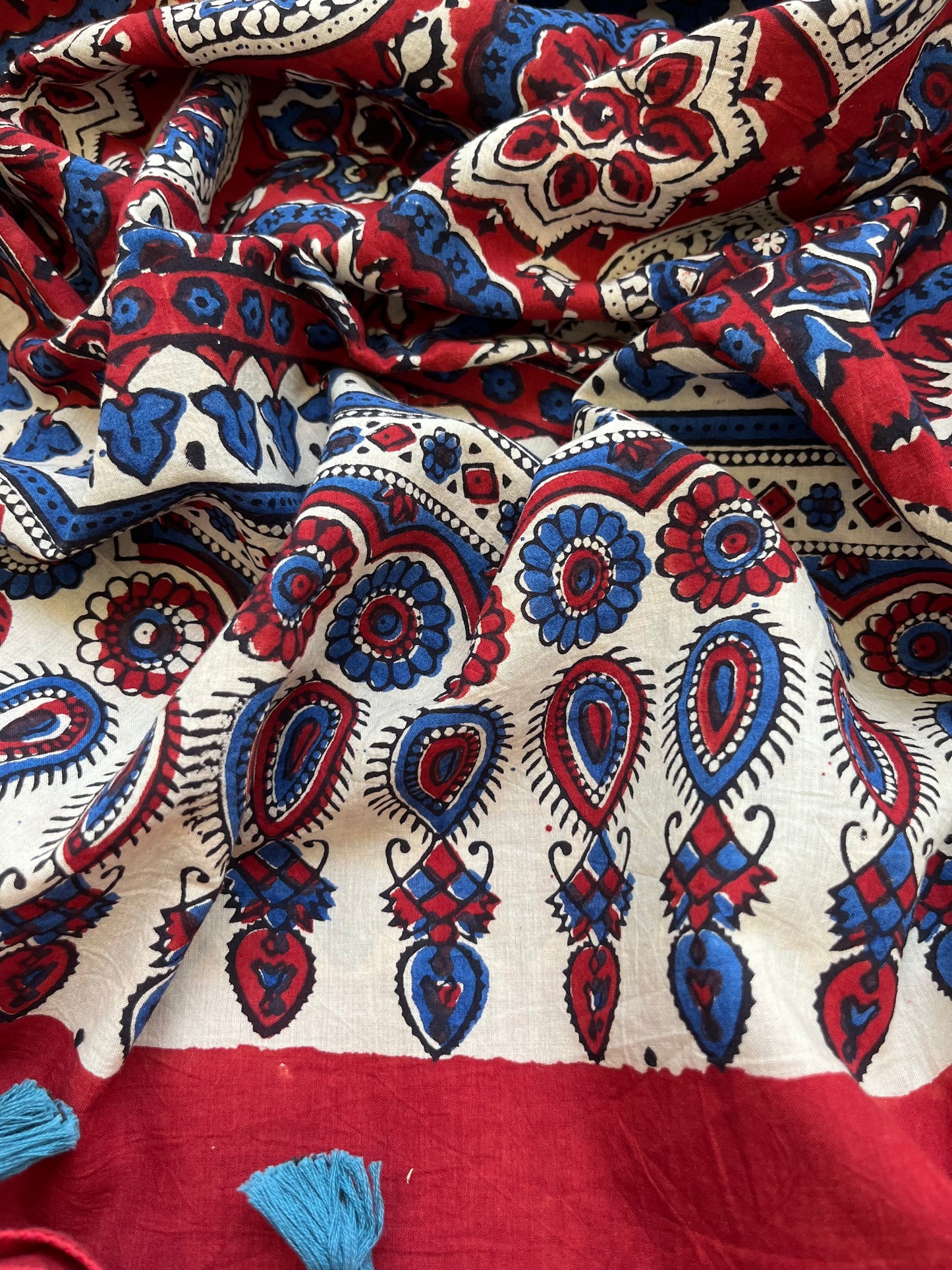 Cotton block print kurta bottom cotton ajrakh dupatta