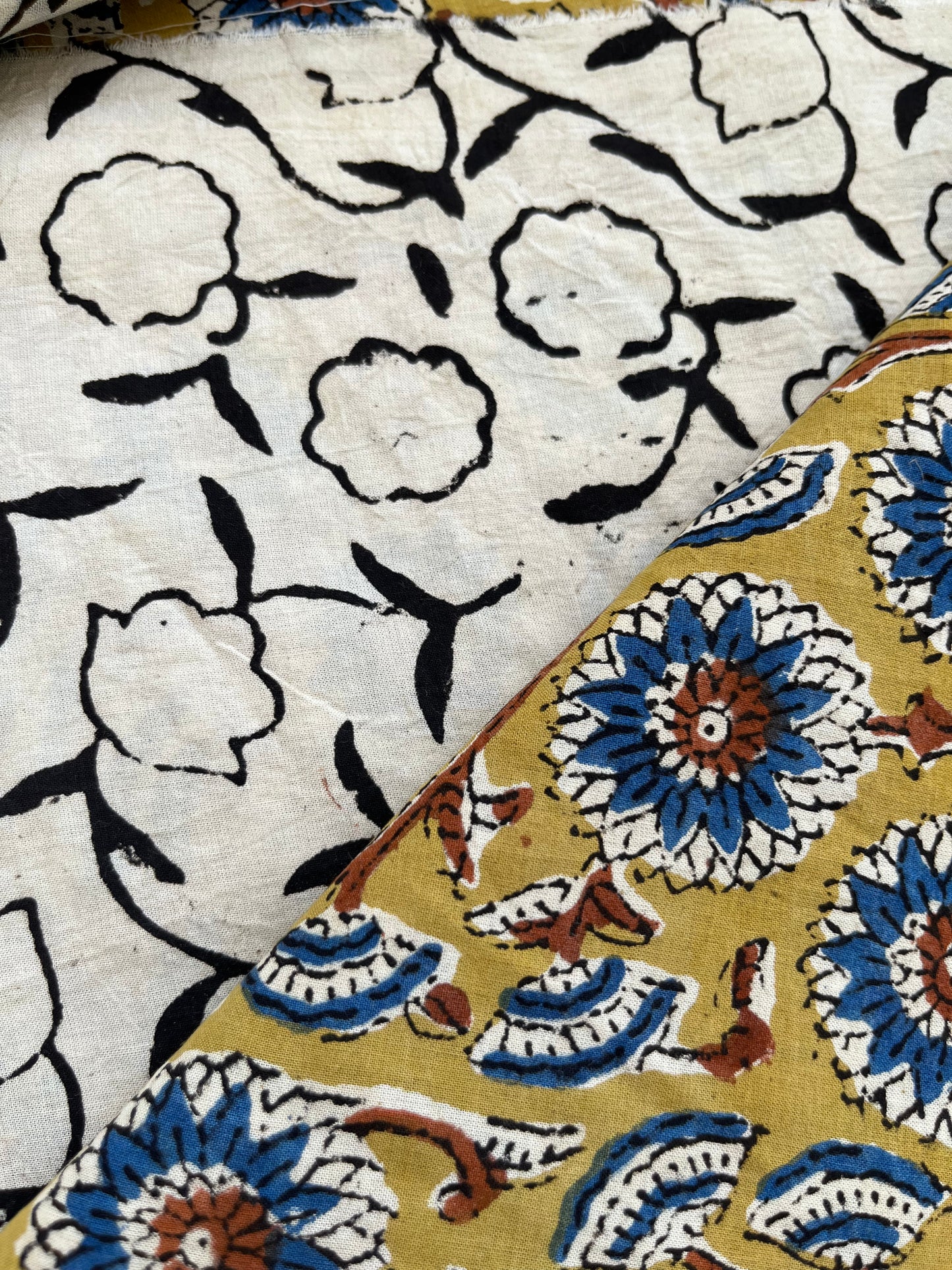 Cotton Kalamkari block print kurta bottom Dupatta