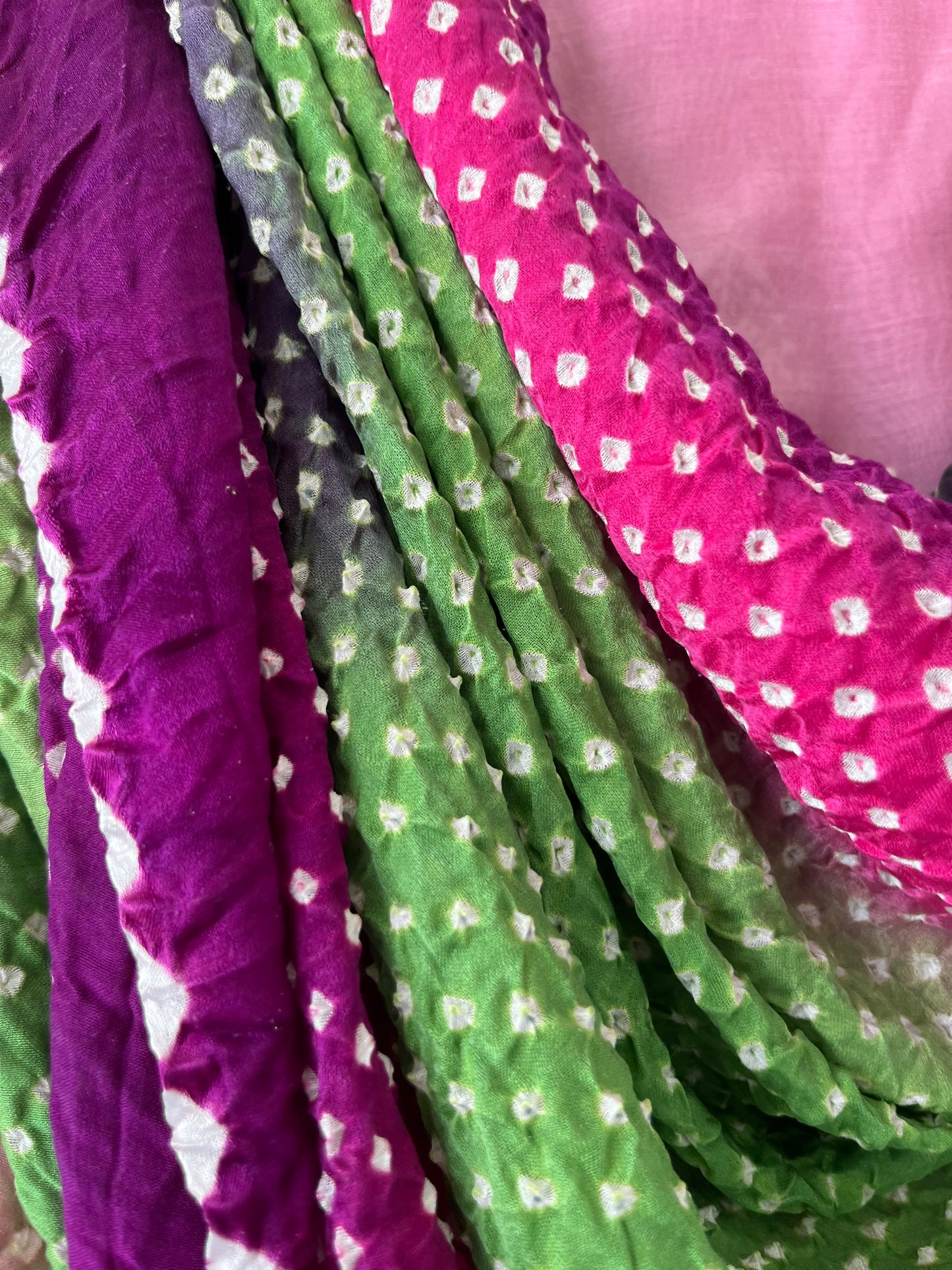 Chanderi Silk chikan kurta bandhani Dupatta