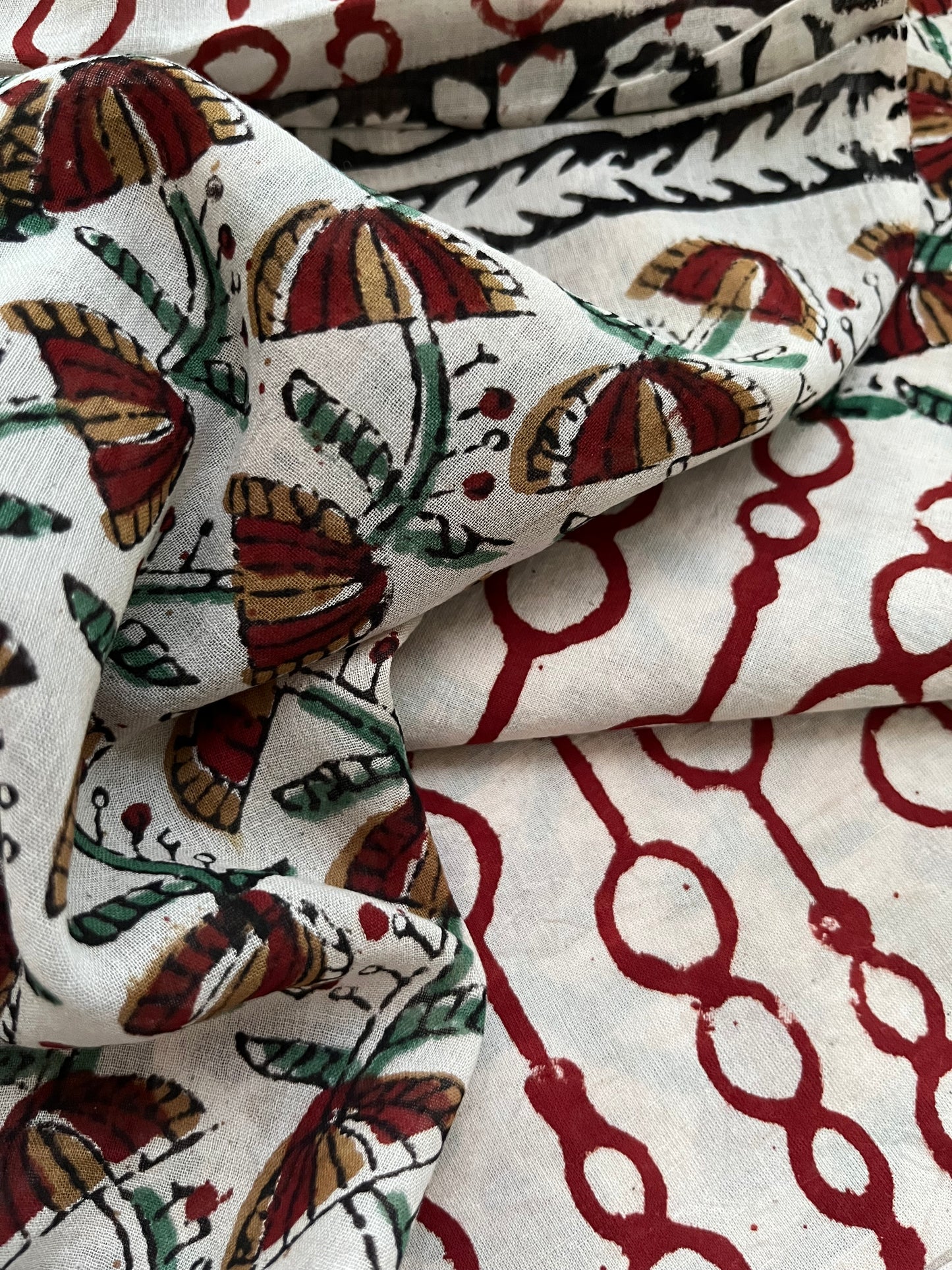 Cotton Kalamkari block print kurta bottom Dupatta