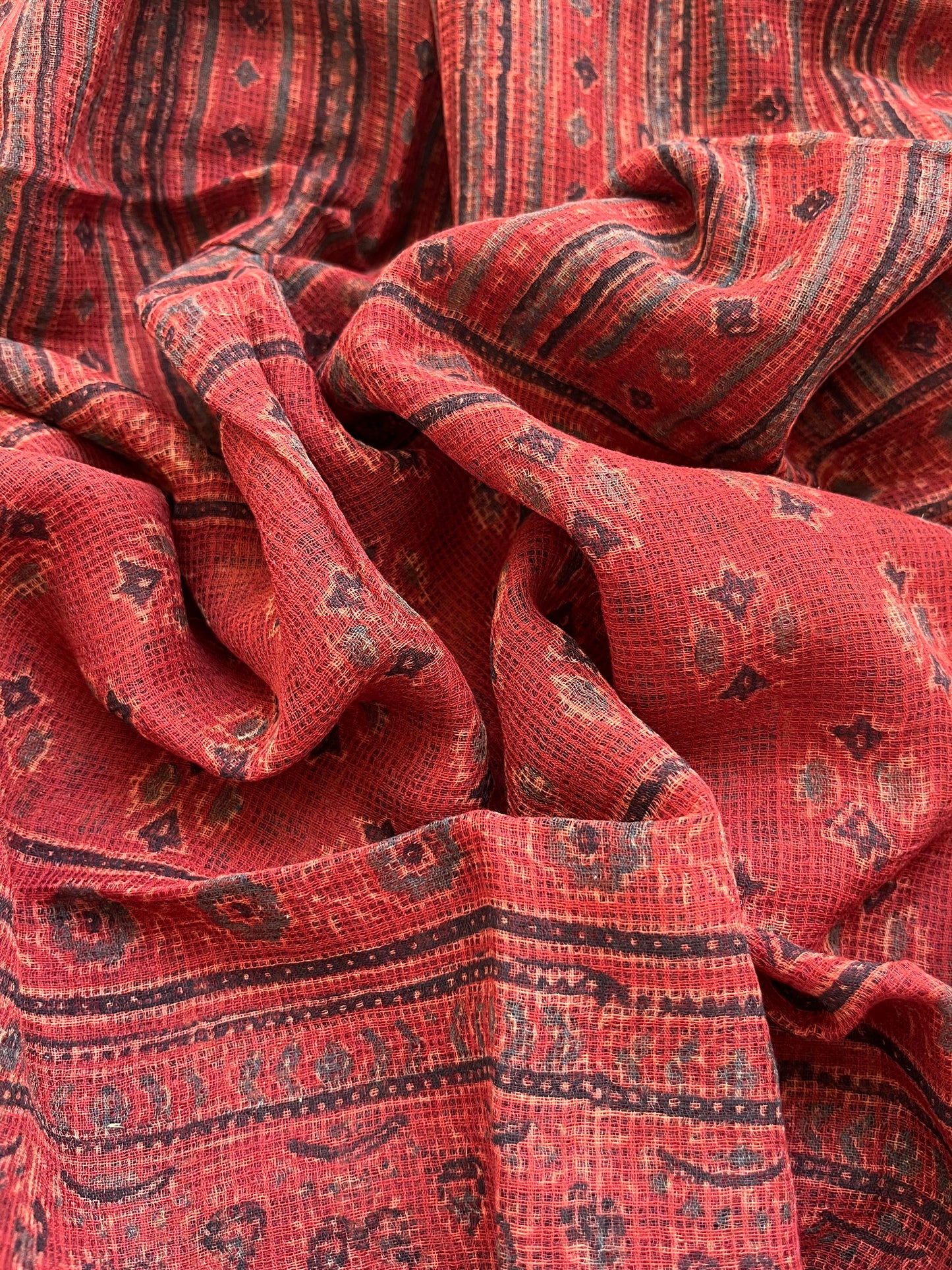 Ajrakh cotton Kurta bottom and kota doria dupatta