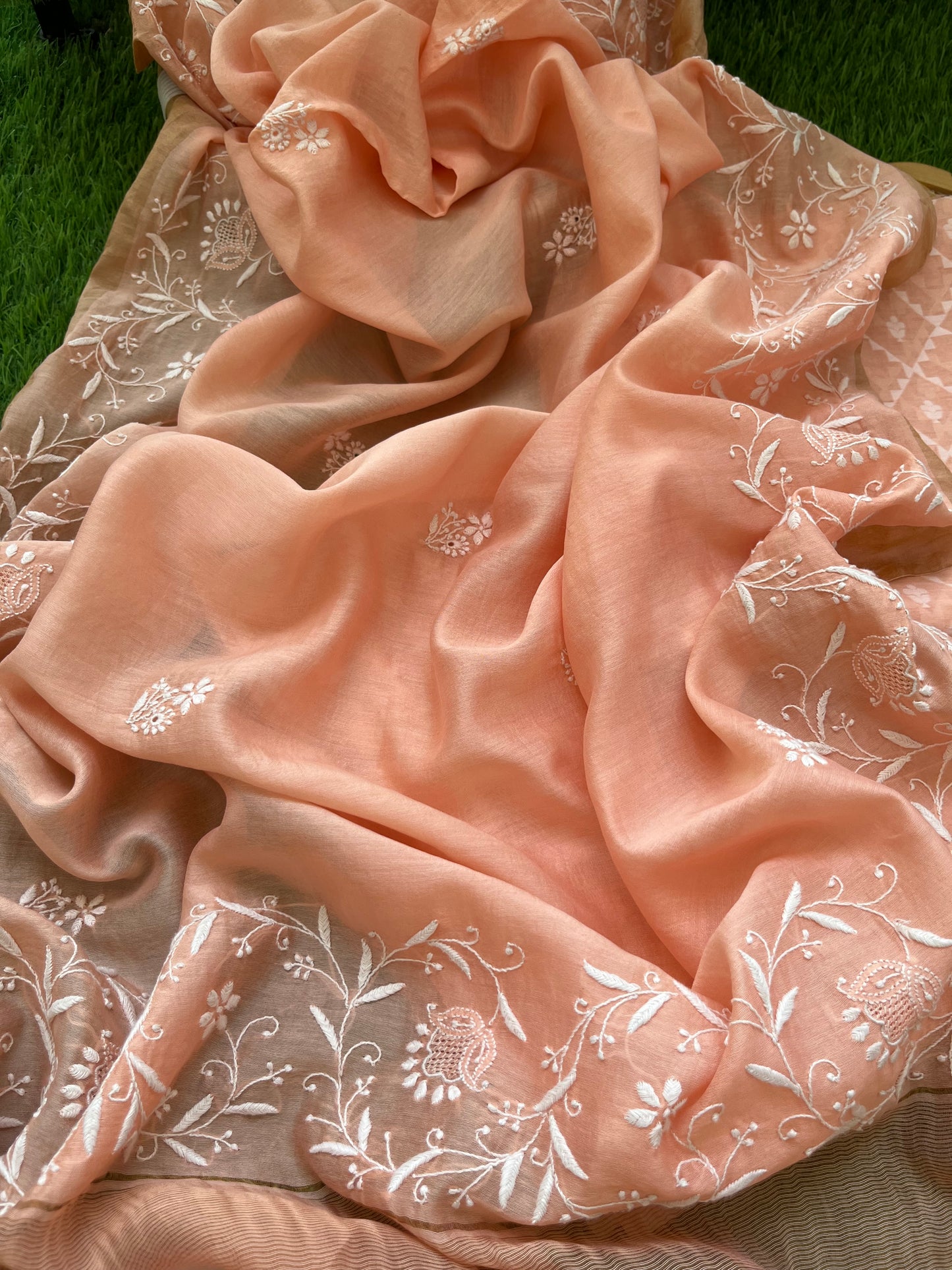 Jaamdani kurta bottom chanderi dupatta
