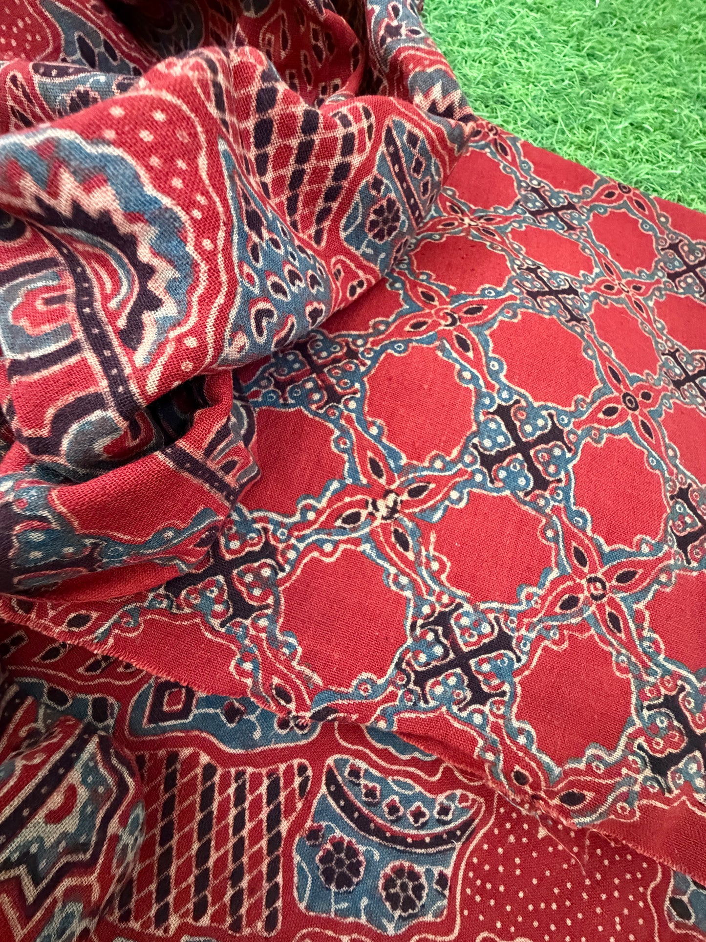 Kala Cotton Ajrakh Kurta bottom and dupatta