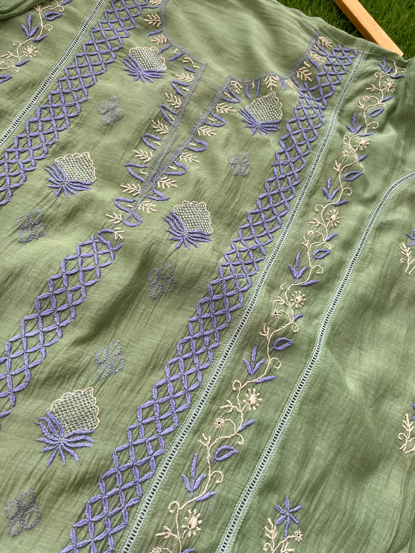 Chanderi Chikankari Kurta Dupatta