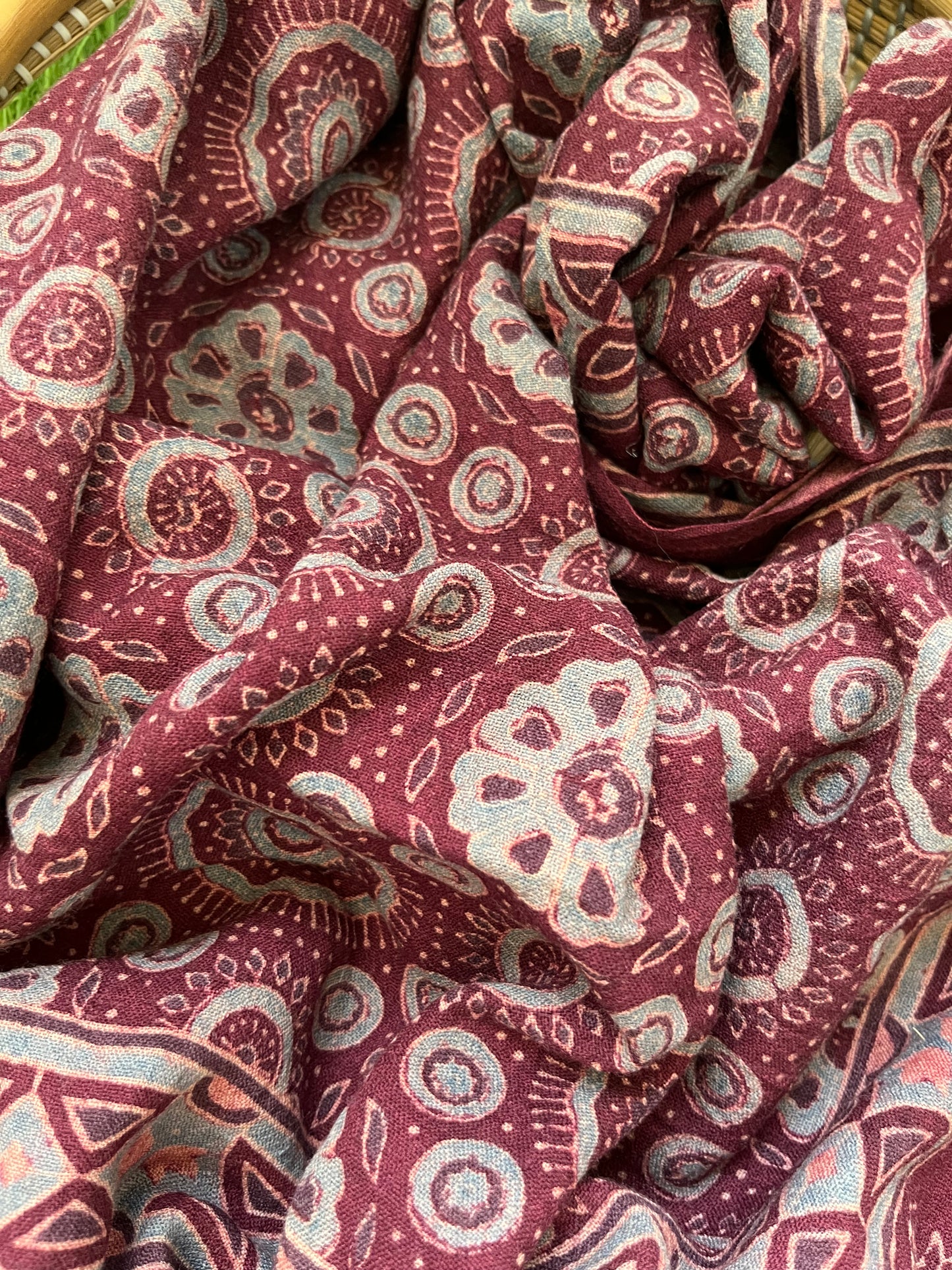 Handwoven ajrakh shawl