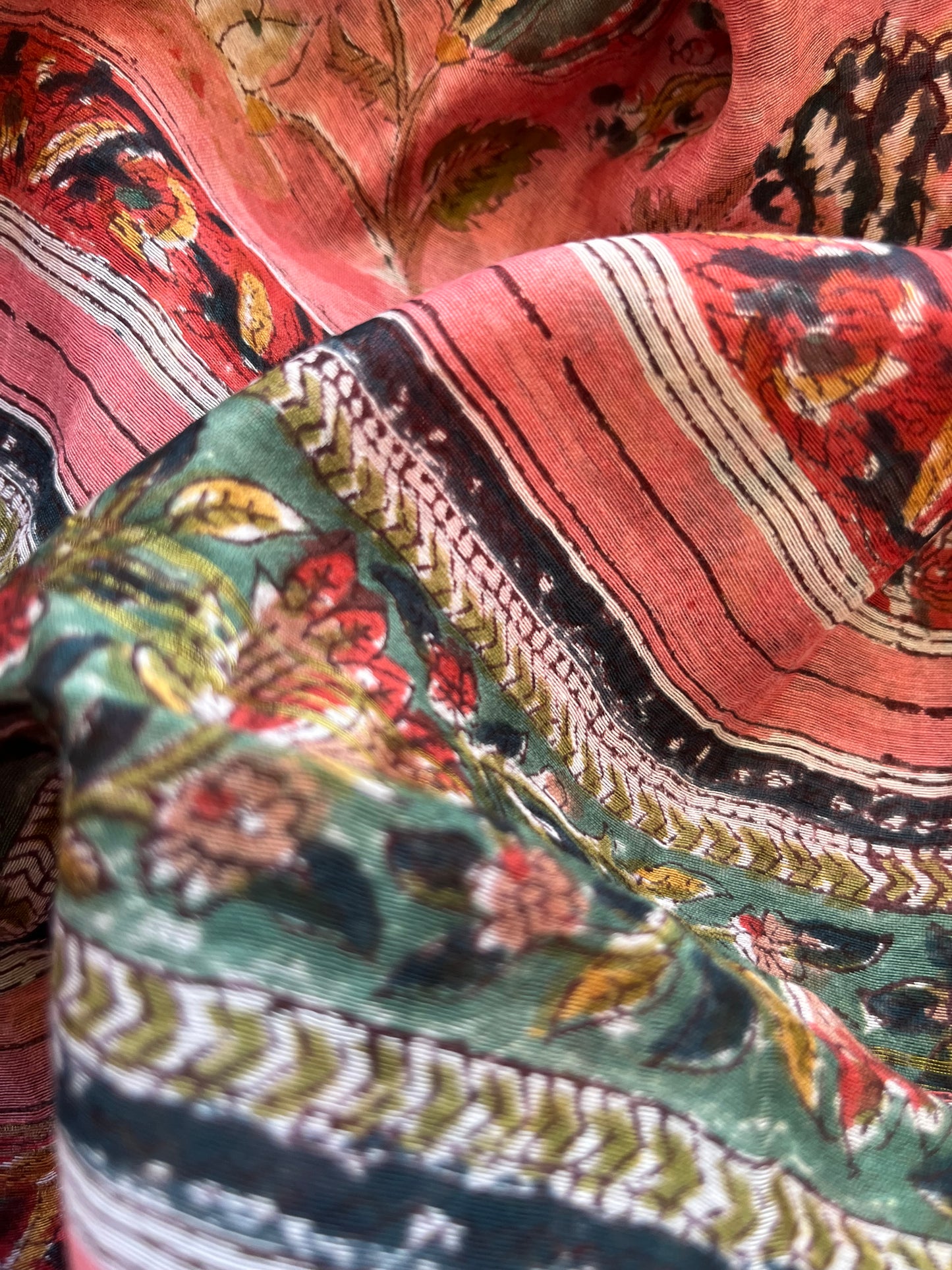 Mangalgiri Cotton kurta bottom chanderi dupatta