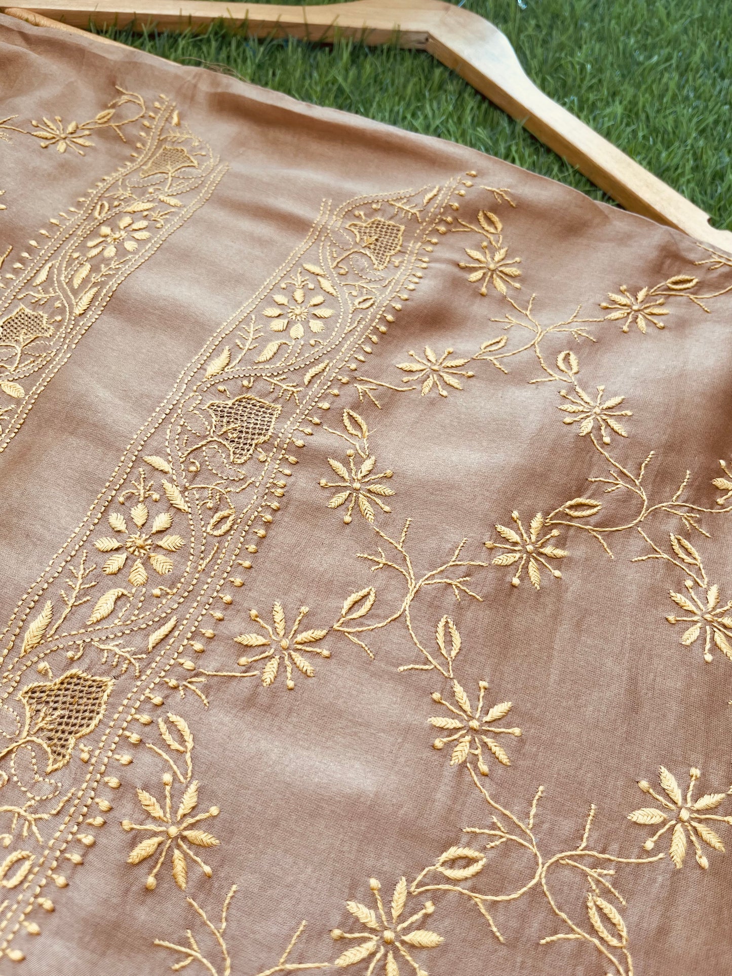 Chanderi chikankari kurta