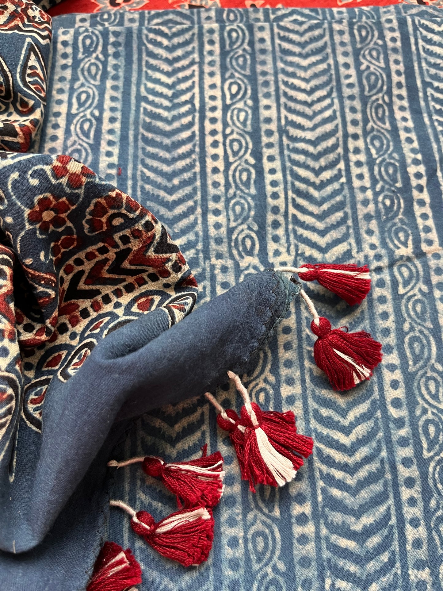 Ajrakh cotton Kurta bottom and dupatta