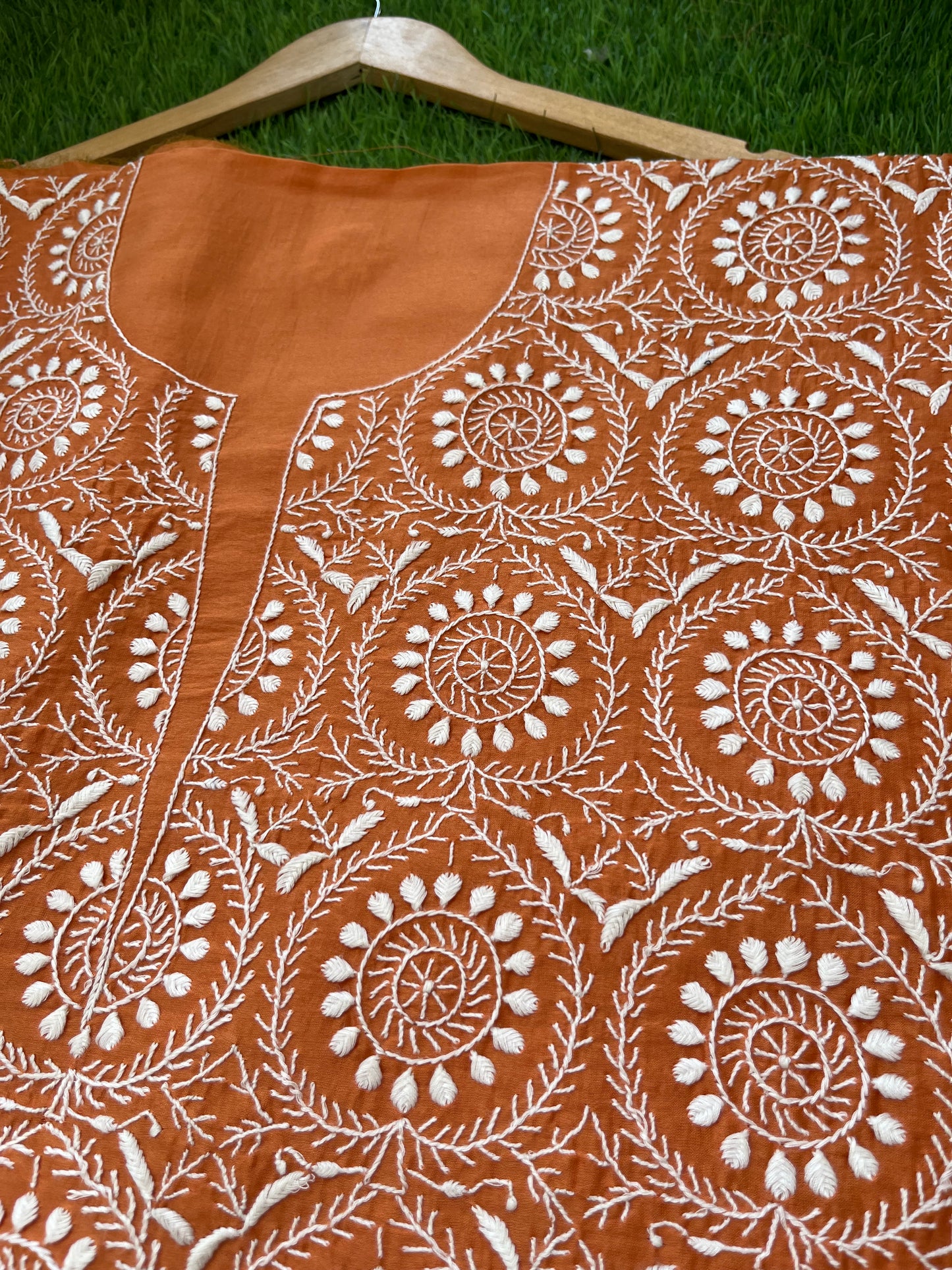 Chanderi chikankari kurta