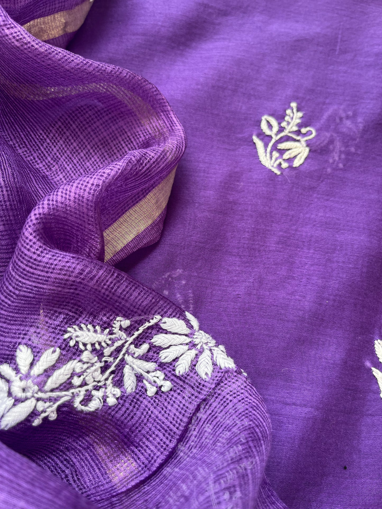 Chanderi chikan kurta and Dupatta