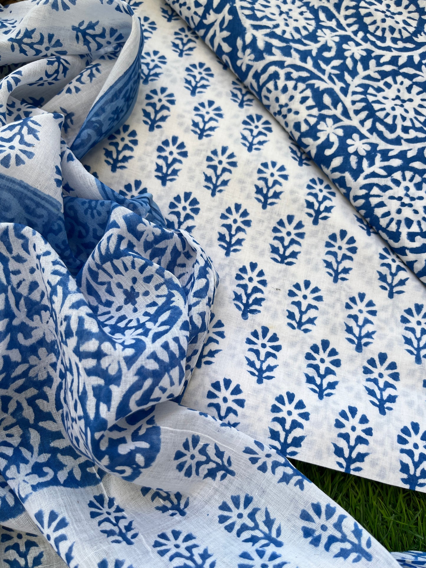 Cotton 3 pc set - kurta Bottom Dupatta