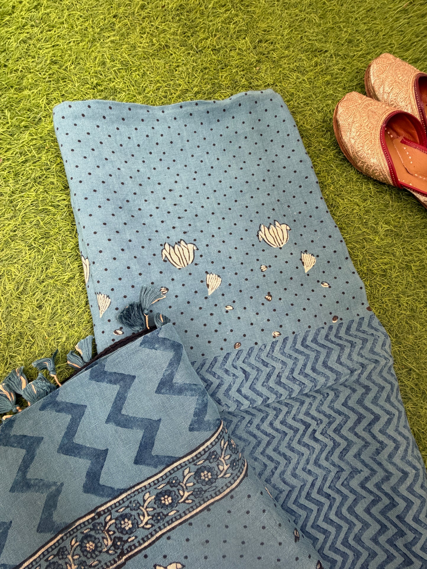Linen Ajrakh Kurta and dupatta