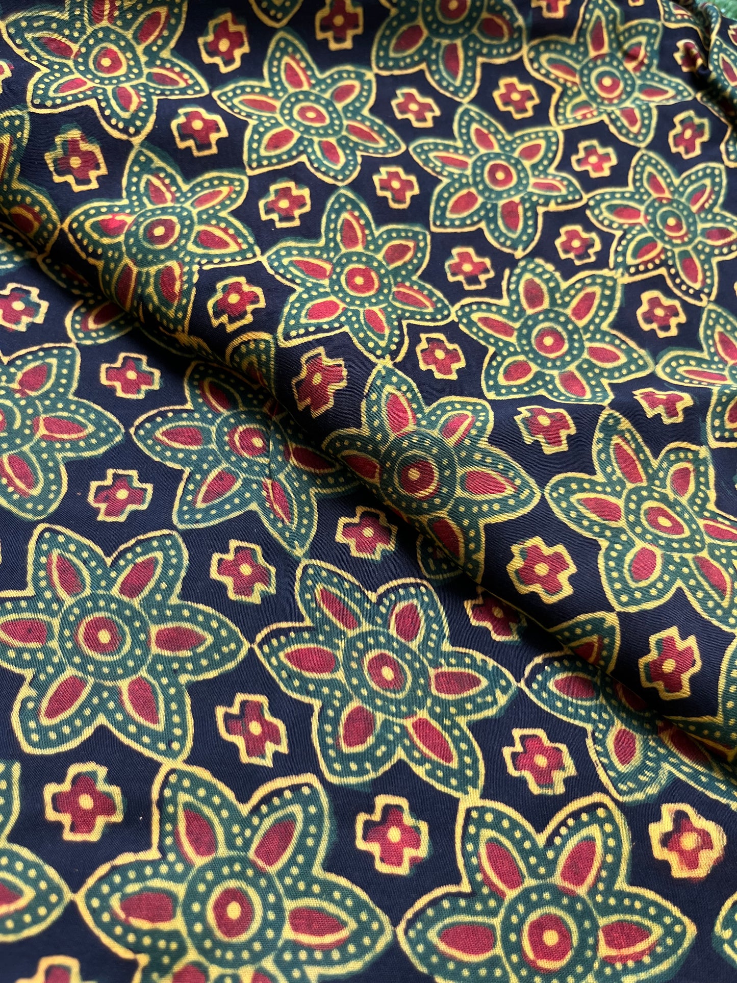 Modal Silk ajrakh fabric