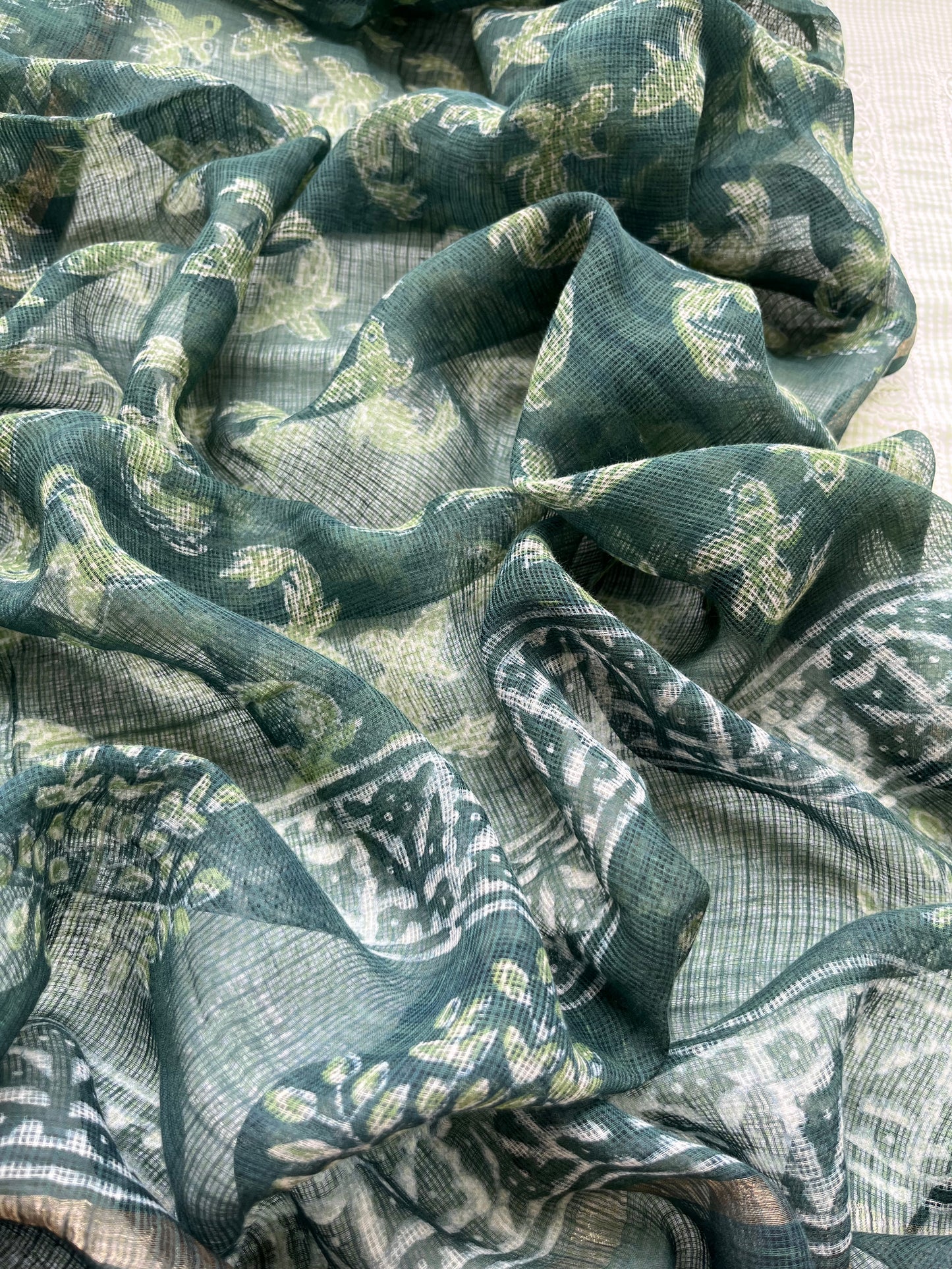Cotton chikan kurta kota doria dupatta