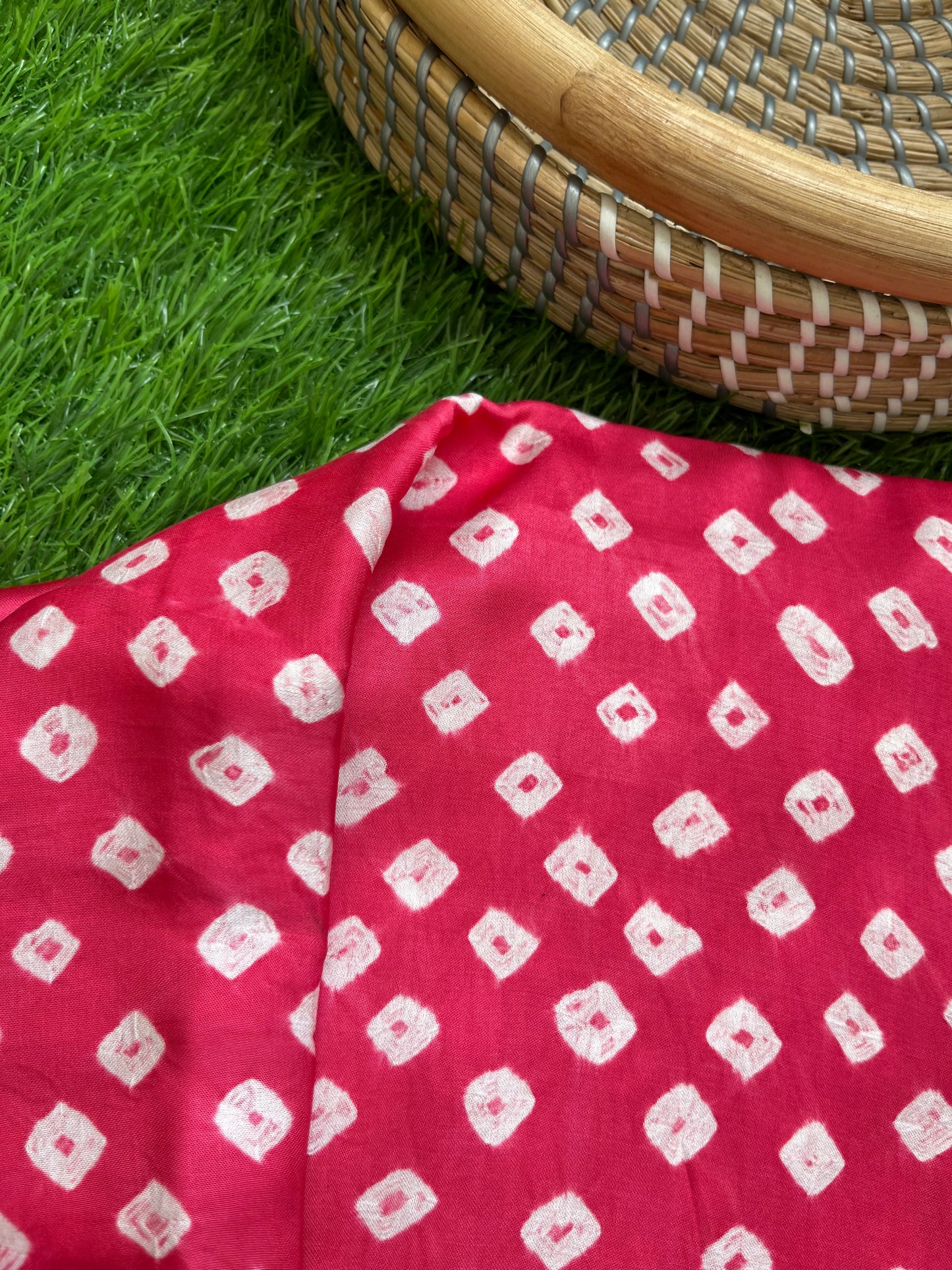 Modal Silk bandhani fabric