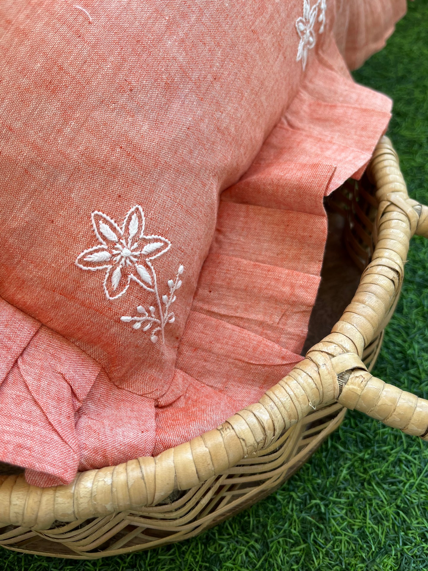 Chikankari cushion cover